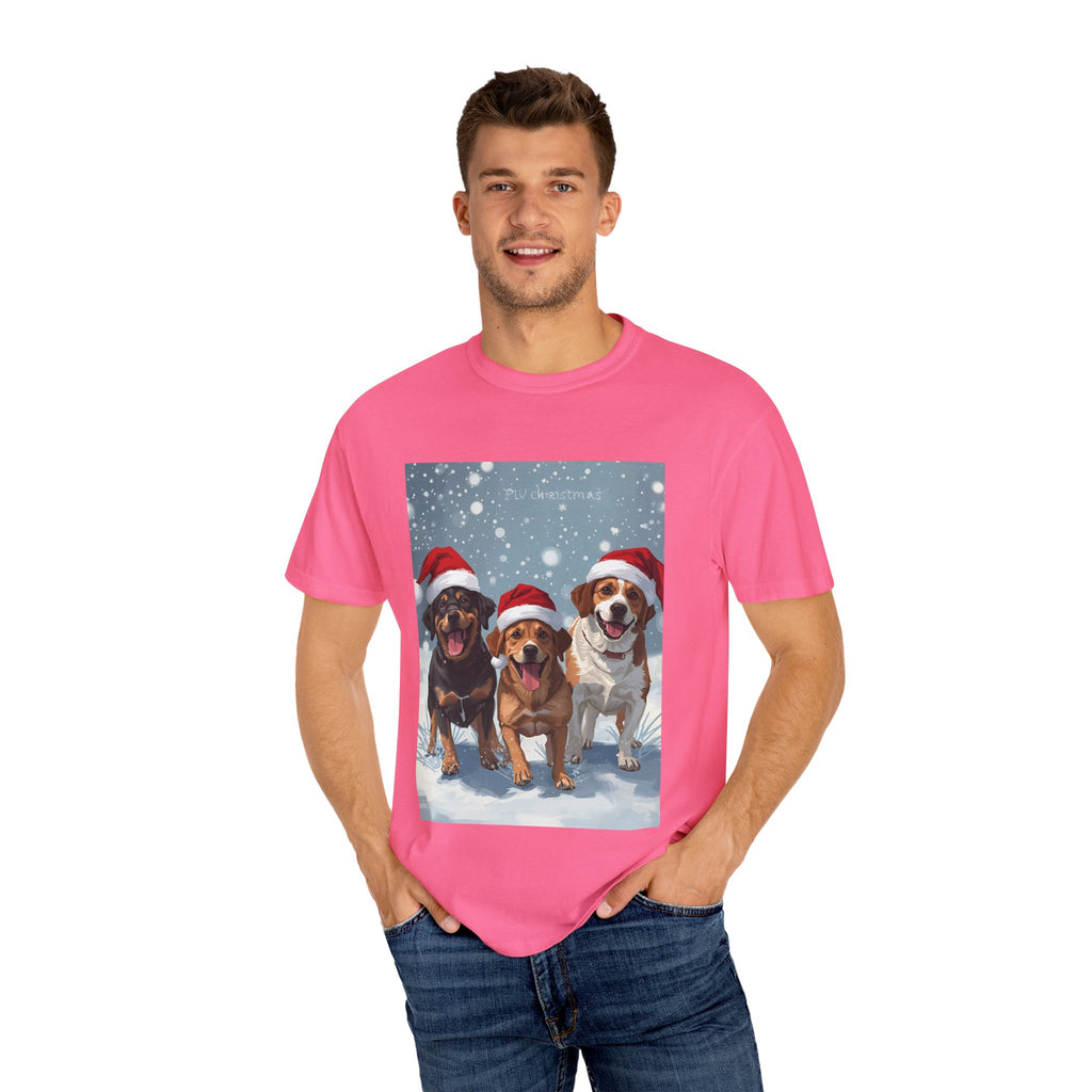 Cute Festive Dog Christmas T-Shirt, Unisex Holiday Tee, Cute Pet Lover Shirt, Christmas Apparel, Dog-Themed Gift, Winter Wear, Fun Family Outfit