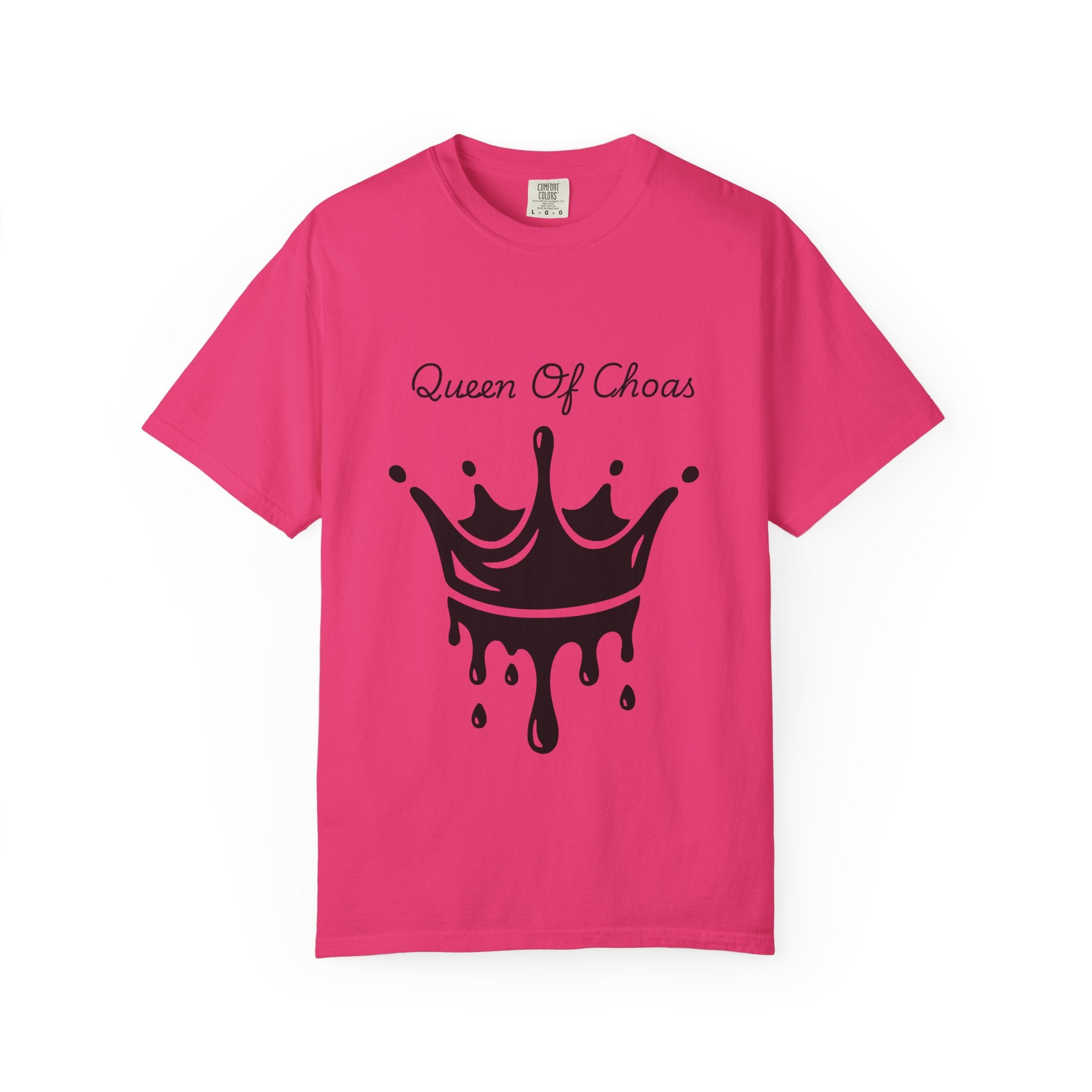 Queen of Chaos T-Shirt, Unisex Garment-Dyed Tee, Fun Casual Wear, Unique Gift Idea, Perfect for Celebrations