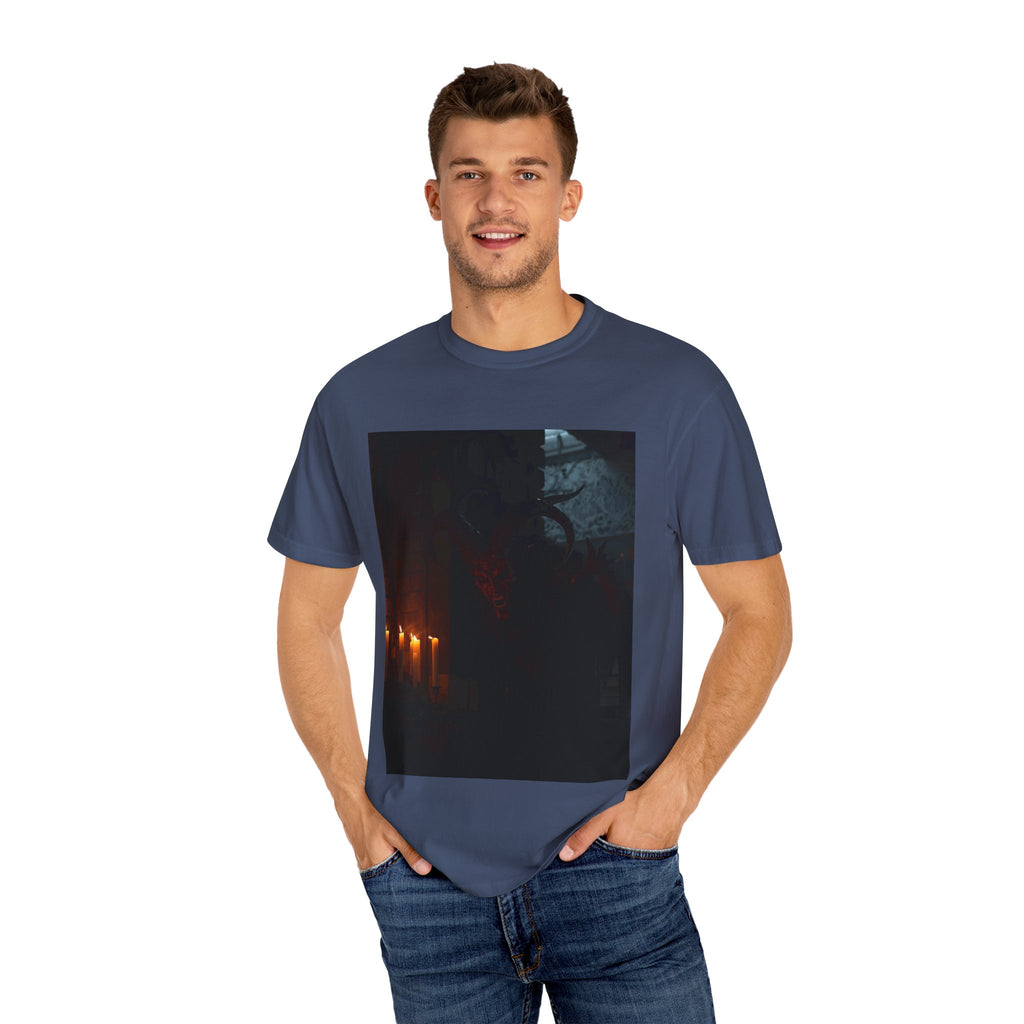 Spooky Halloween Pumpkin Shadow Unisex Garment-Dyed T-shirt