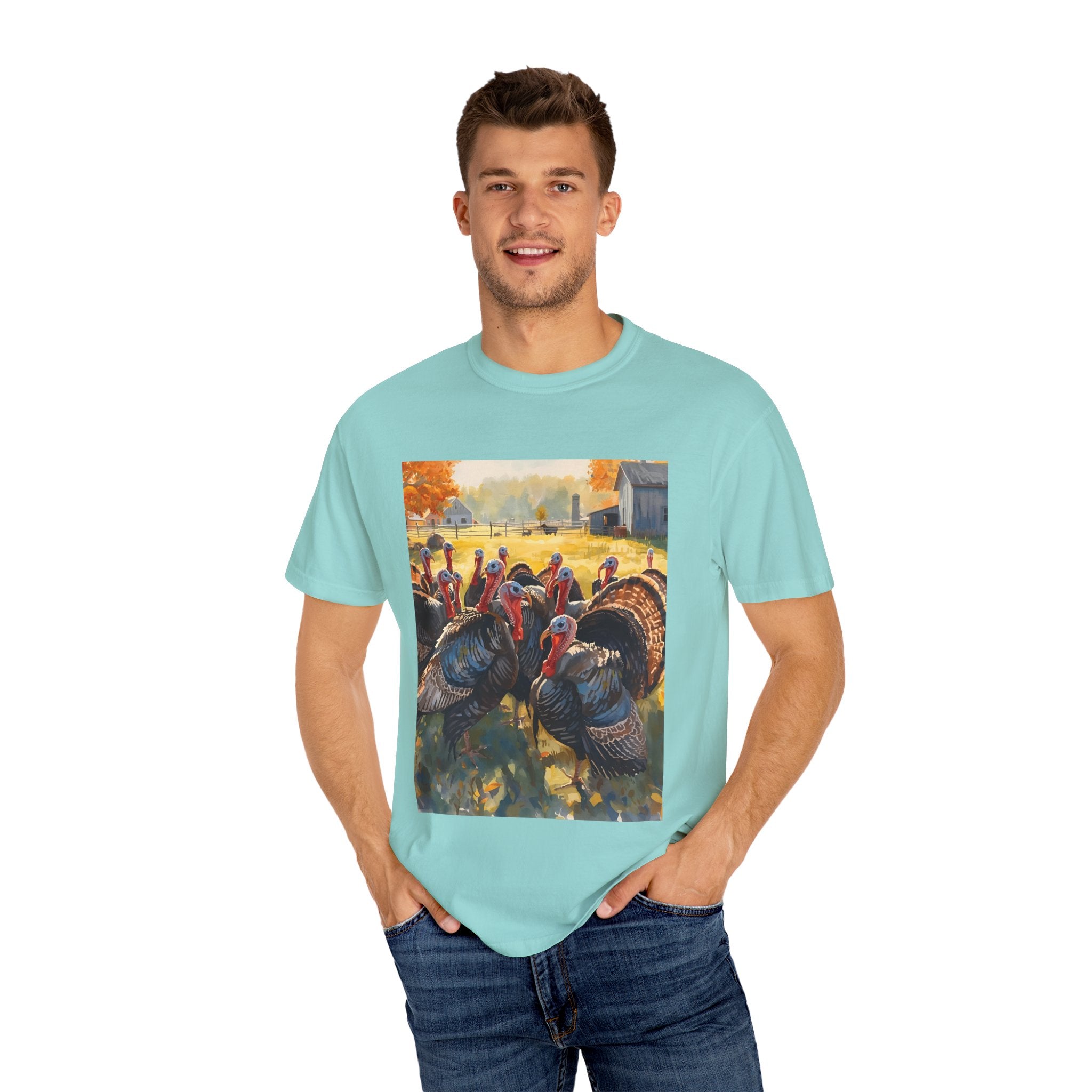 Thanksgiving Turkey T-shirt, Fall Apparel, Unisex Casual Tee, Funny Turkey Shirt, Autumn Wardrobe Essential