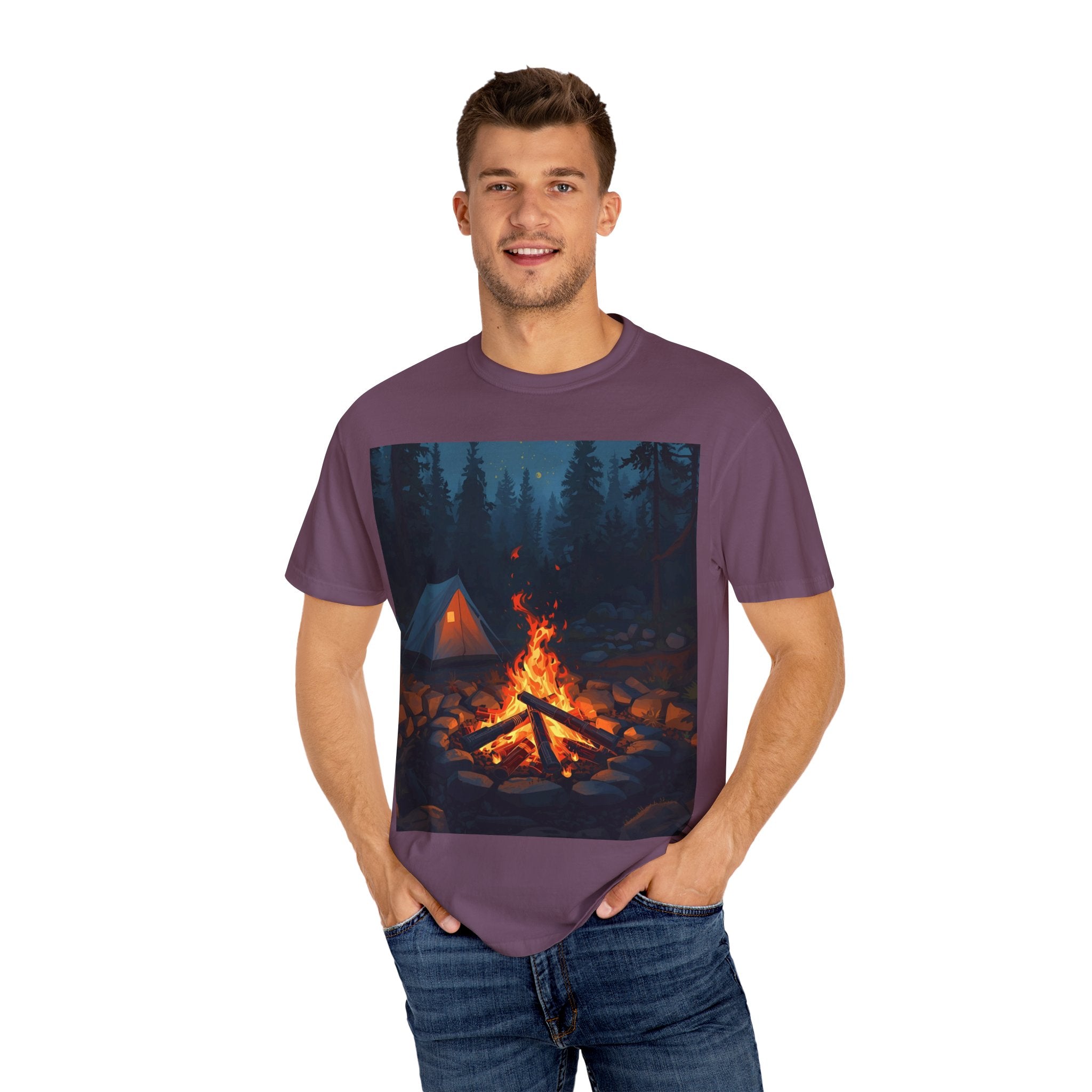 Campfire Adventure T-Shirt - Unisex Outdoors Shirt, Camping Apparel, Nature Lover Gift, Travel Tee, Boho Style Wear