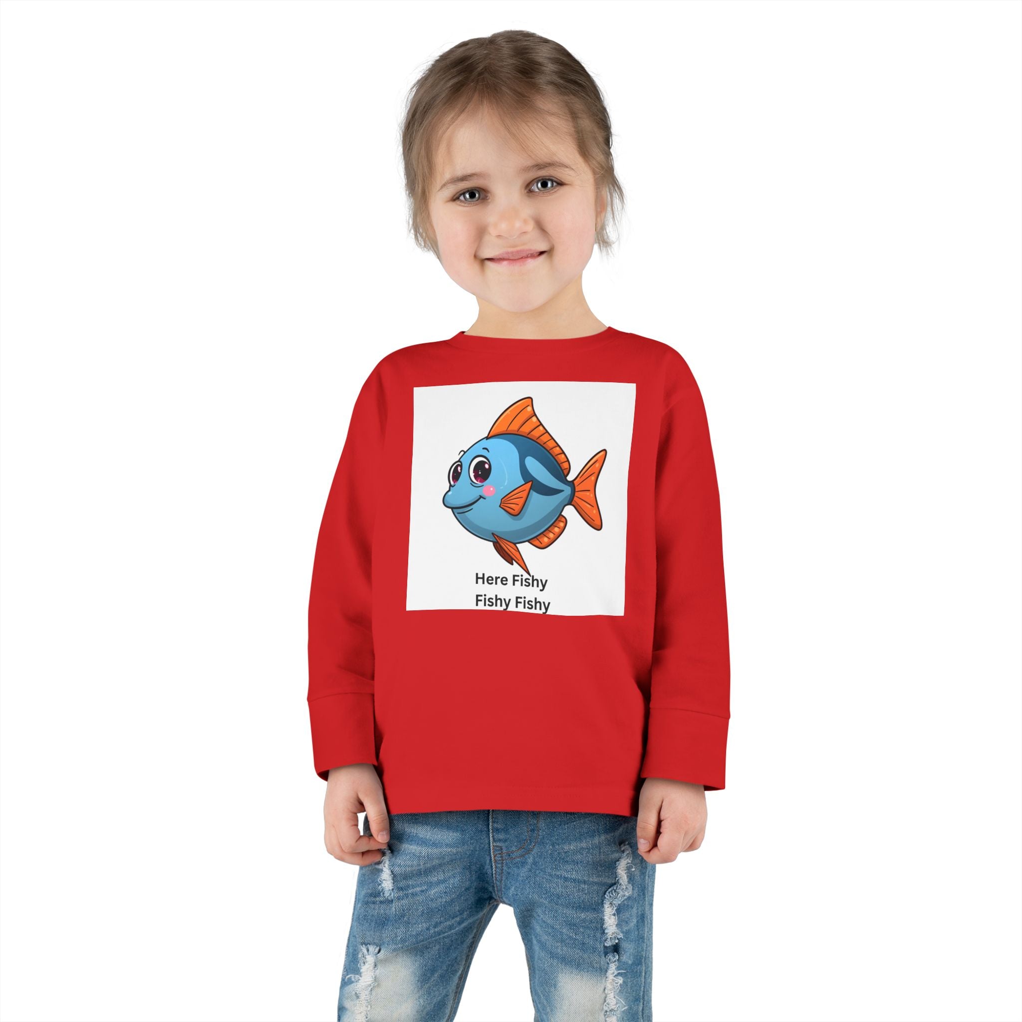 Here Fishy Fishy Fishy Toddler Long Sleeve Tee