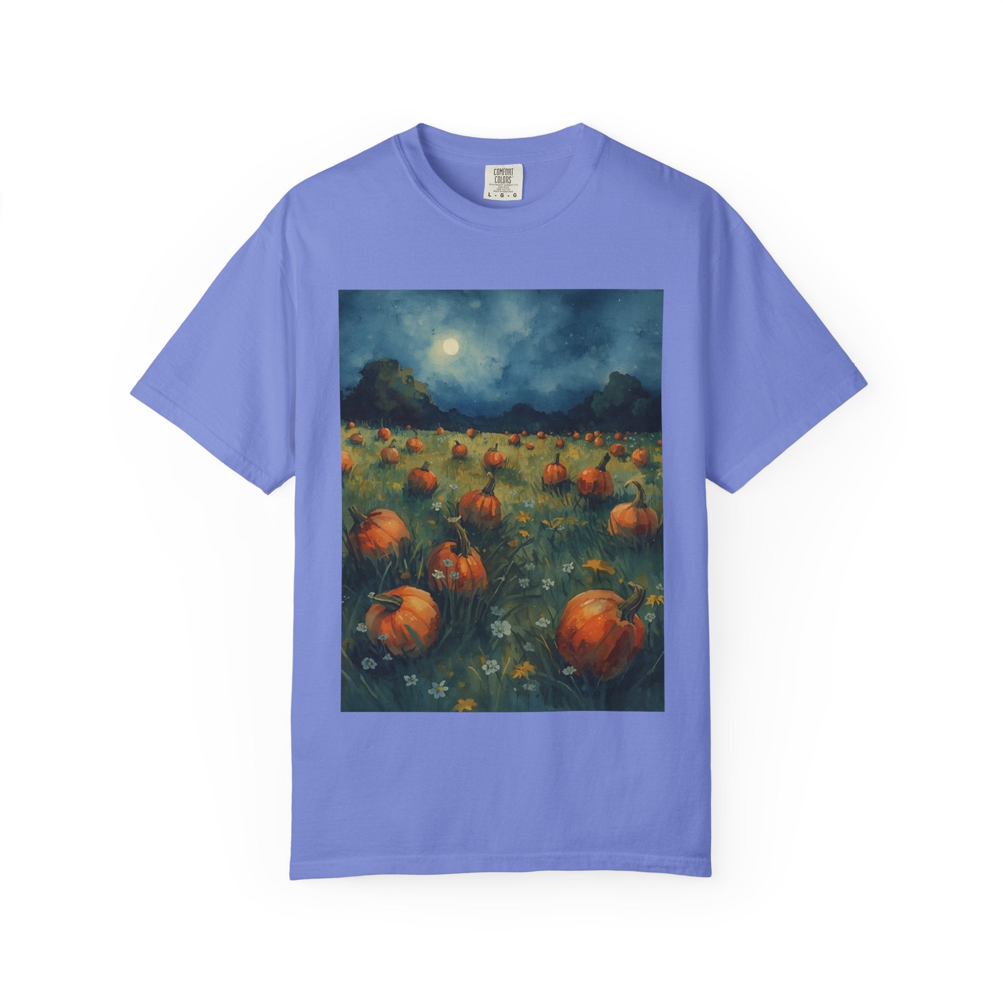 Pumpkin Patch Moonlit T-shirt | Fall Harvest Tee | Halloween Shirt | Unisex Autumn Apparel | Cozy Gift for Pumpkin Lovers