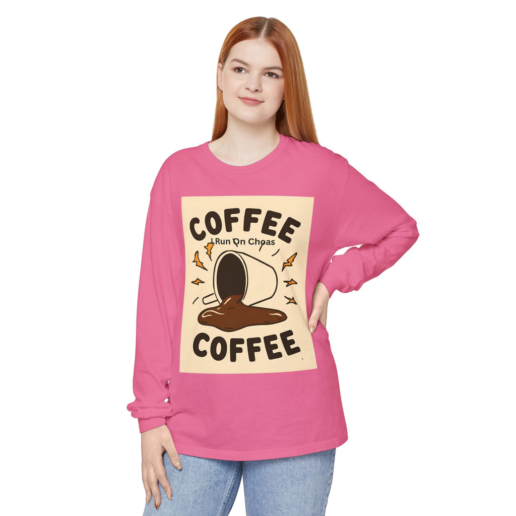 Coffee Coffee Unisex Garment-dyed Long Sleeve T-Shirt