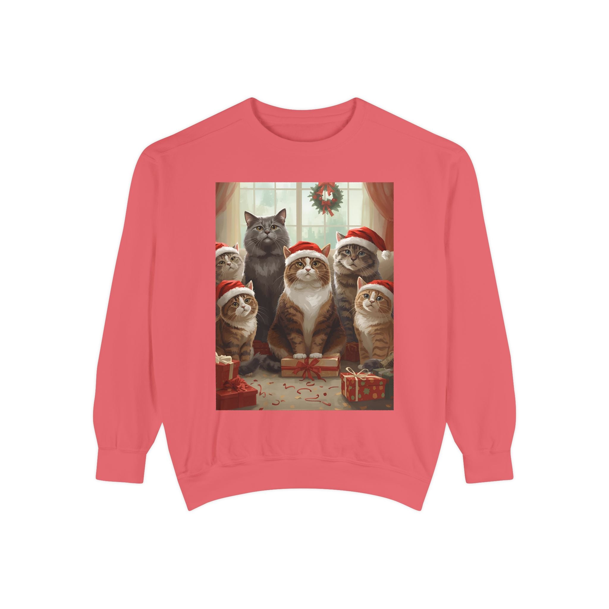 Cozy Holiday Cat Sweatshirt, Festive Sweatshirt for Cat Lovers, Christmas Gift for Pet Owners, Cute Cat Apparel, Winter Wardrobe Essential