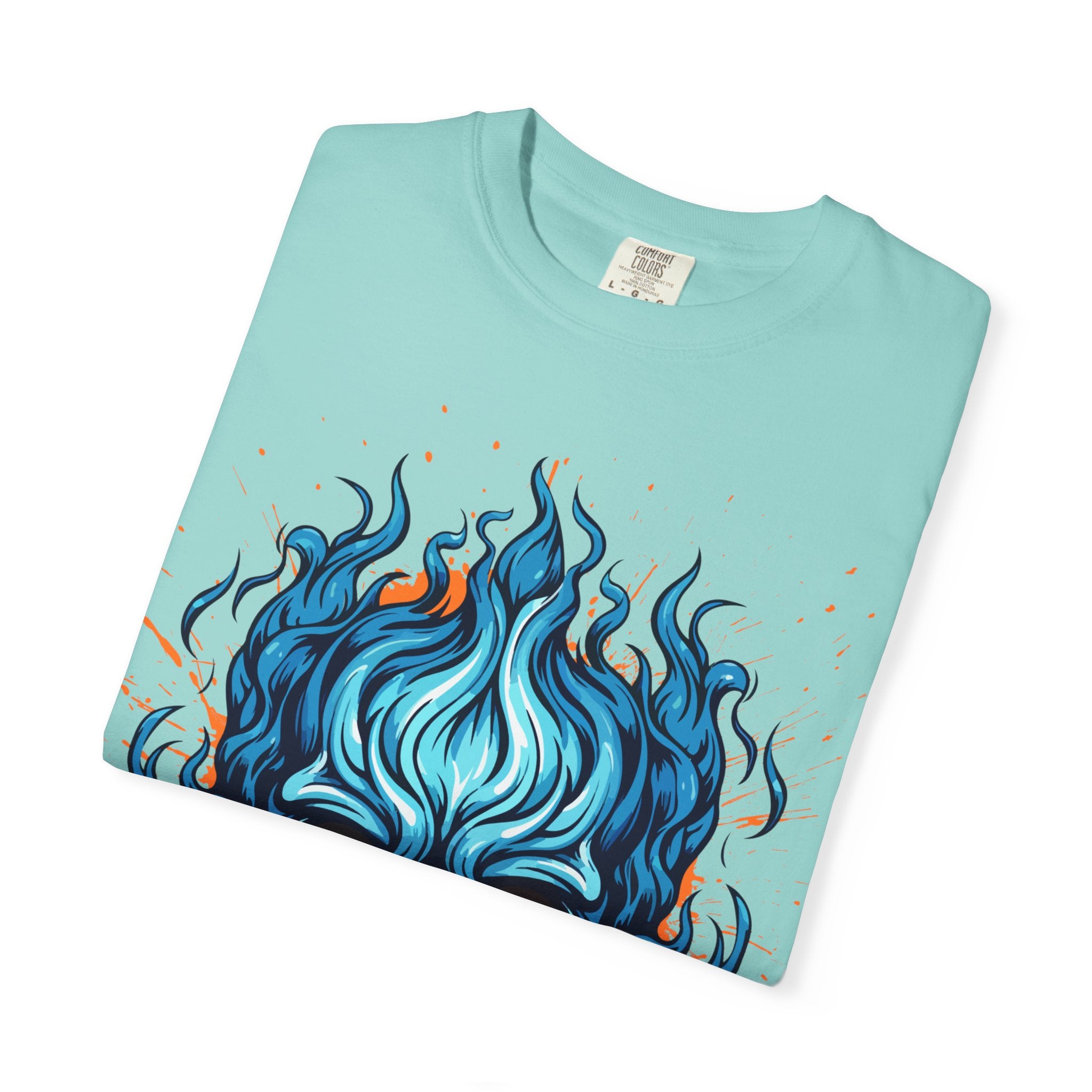 Flame Skull Graphic T-Shirt | Unisex Apparel for Rock Lovers, Halloween Costume, Edgy Style, Concert Fashion, Gift for Him/Her