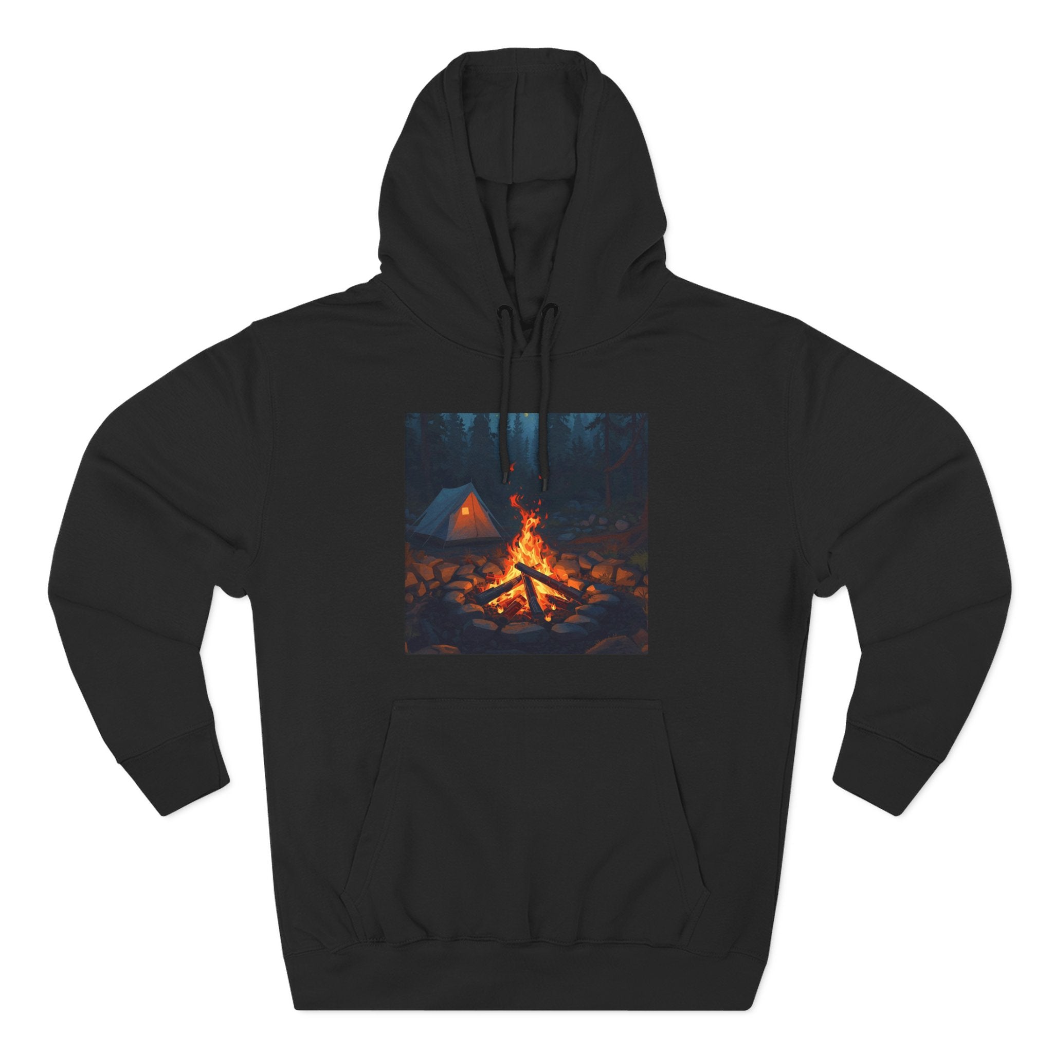 Cozy Campfire Fleece Hoodie, Outdoor Adventure Sweatshirt, Camping Gift, Warm Hoodie, Nature Lover Apparel