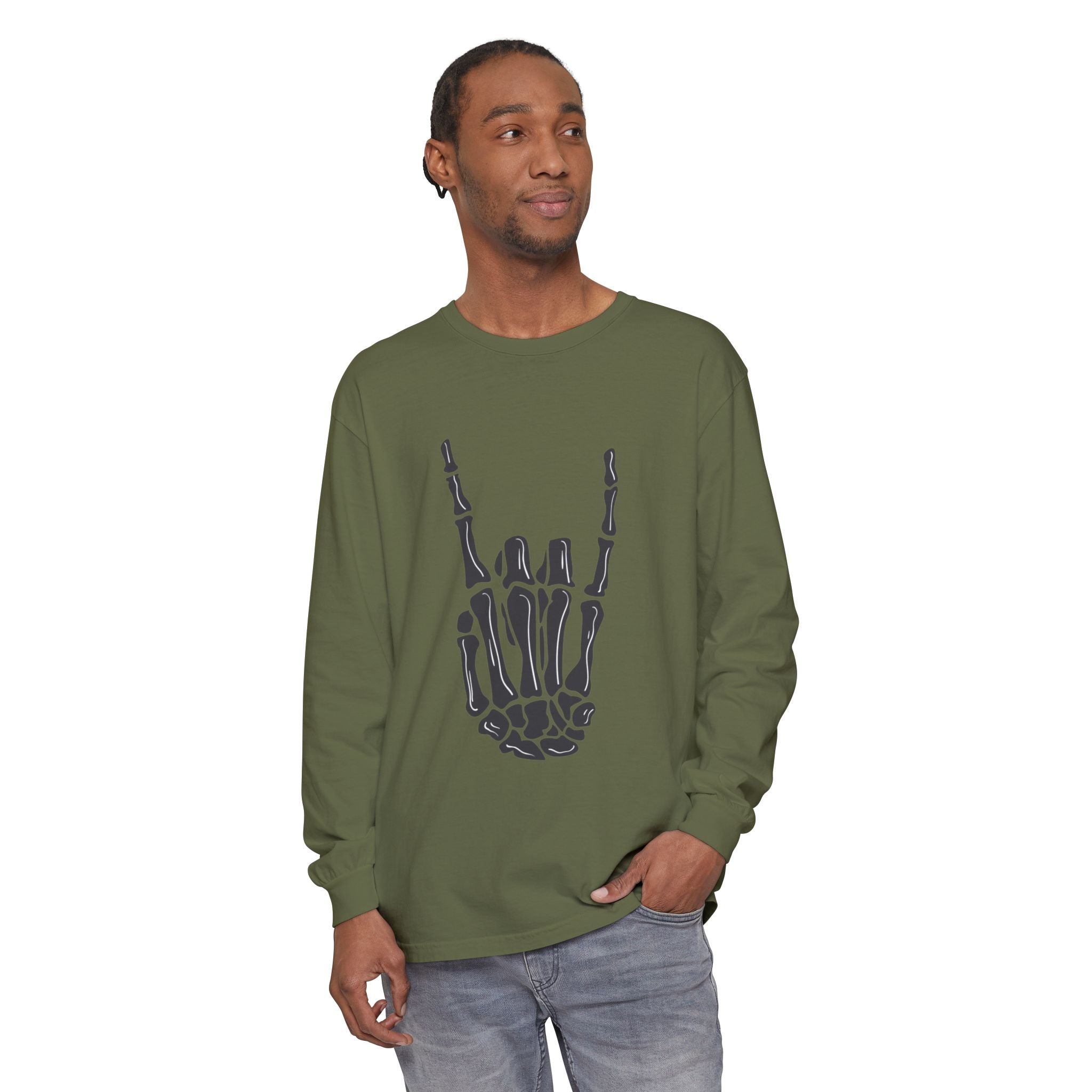 Rock On Unisex Garment-dyed Long Sleeve T-Shirt