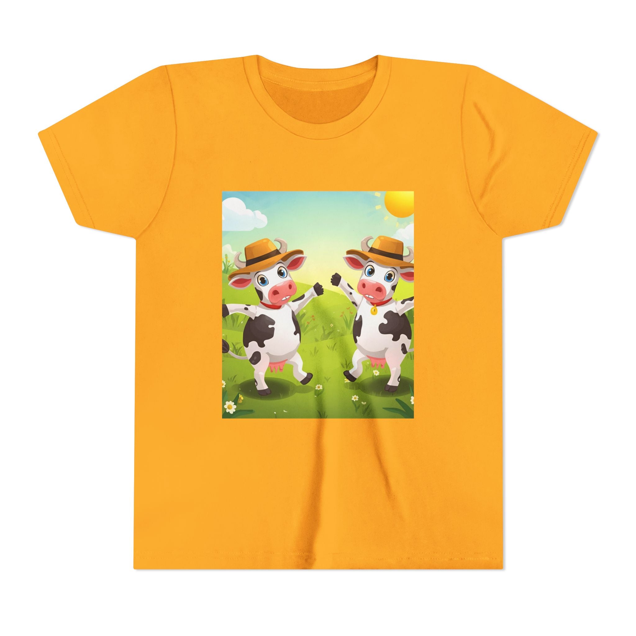 Cute Cow Fun Farm Youth Short Sleeve Tee