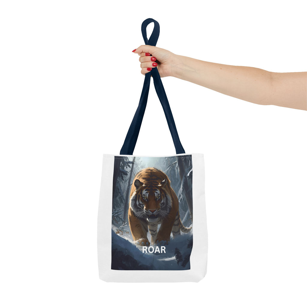 Majestic Tiger Snow Roar Tote Bag | Roar Wildlife Bag, Eco Friendly Tote, Animal Lover Gift, Stylish Shopping Bag, Nature-Theme Accessories