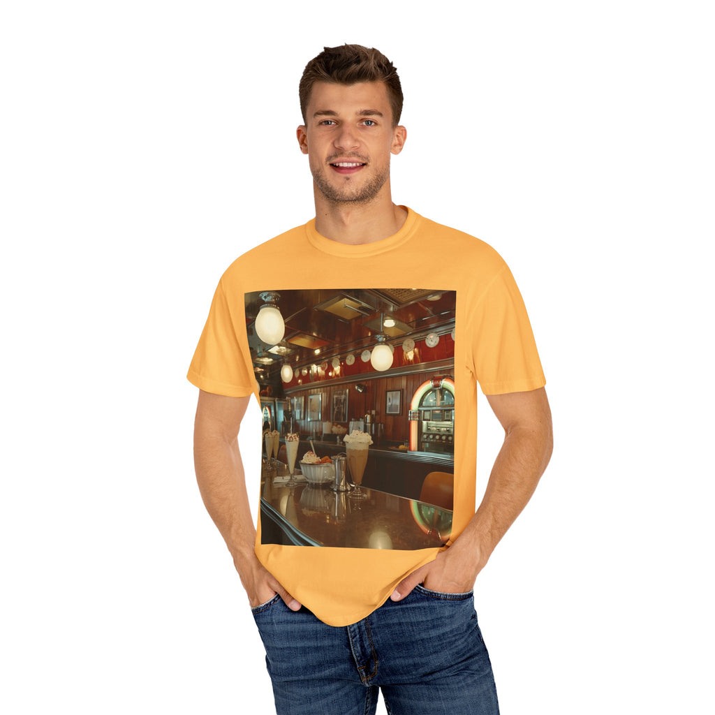 Cozy Vintage Café Vibe Unisex T-shirt, Casual Tee, Retro Style, Gift for Coffee Lovers, Summer Fashion, Everyday Wear