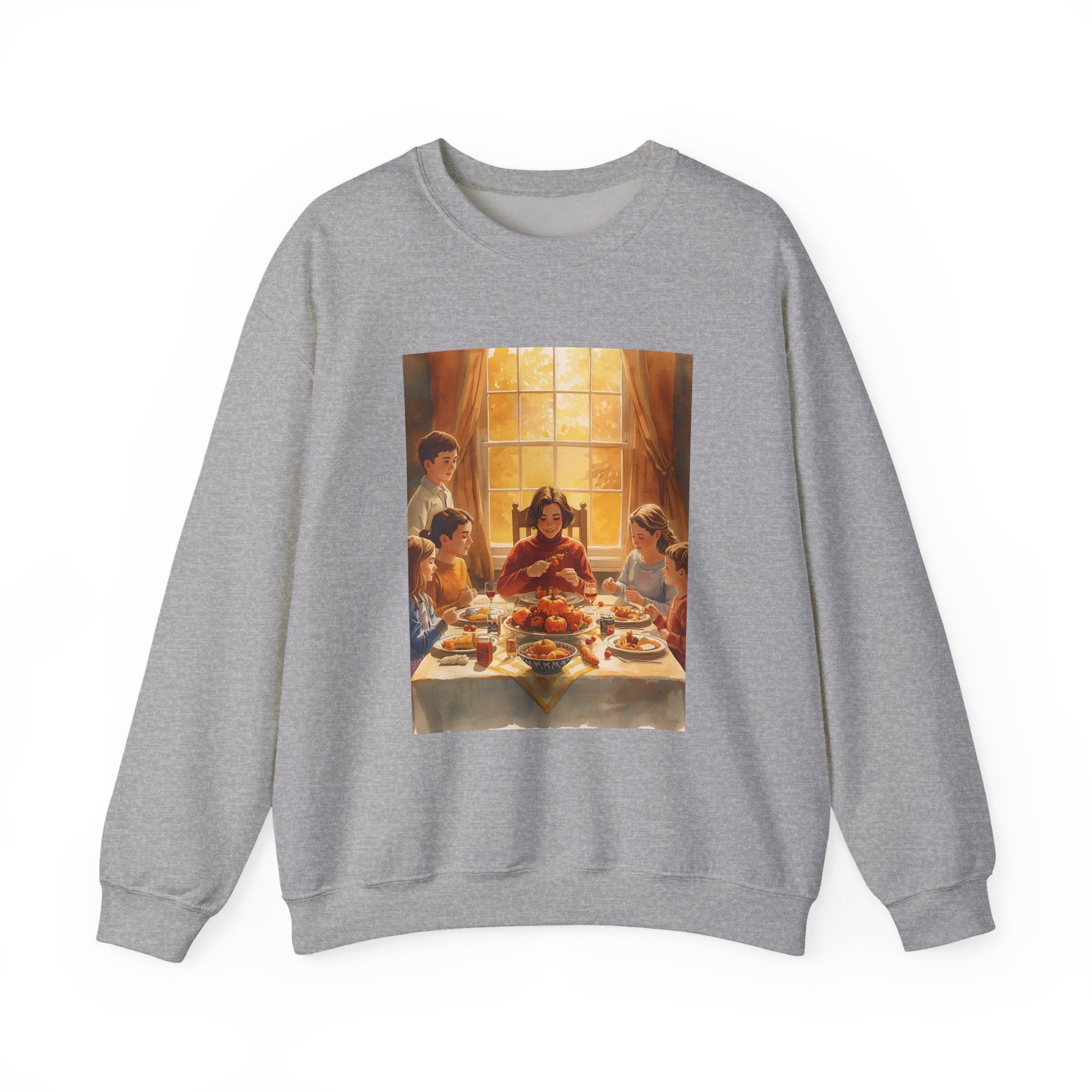 Cozy Family Dinner Crewneck Sweatshirt | Warm Winter Apparel, Casual Layering, Gift for Holidays, Family Gatherings, Nostalgic Artwork