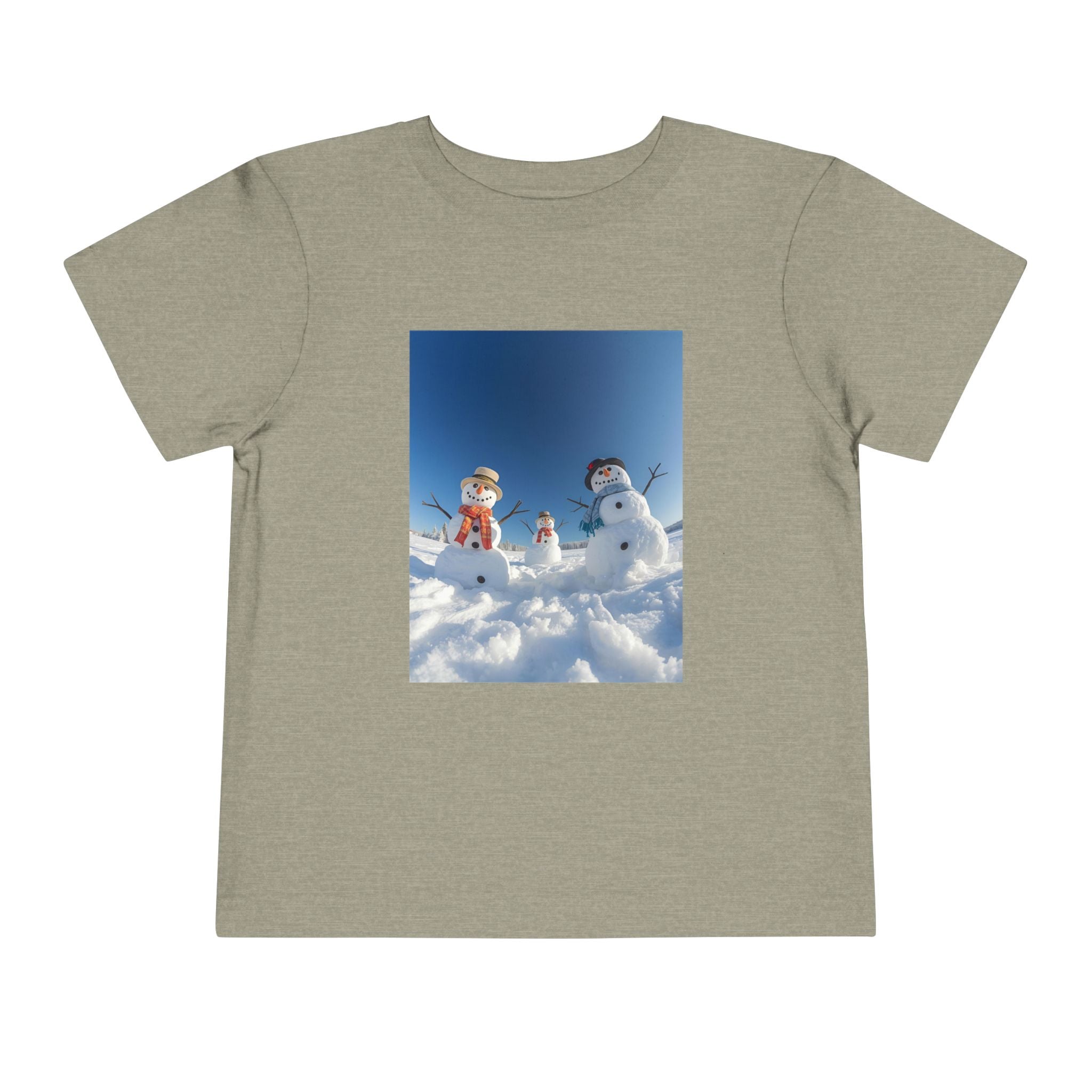 Festive Christmas Snowman Family Toddler Short Sleeve Tee