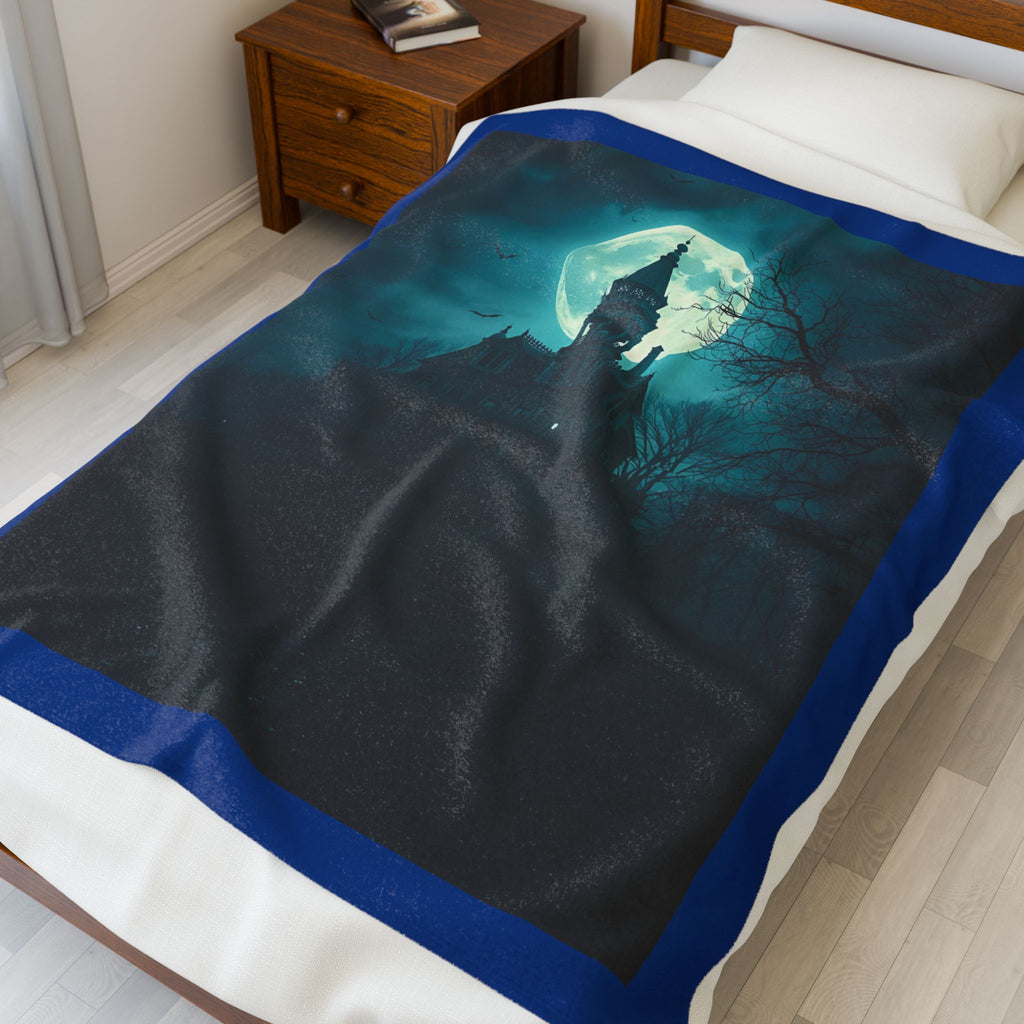 Haunted Moonlight Velveteen Plush Blanket