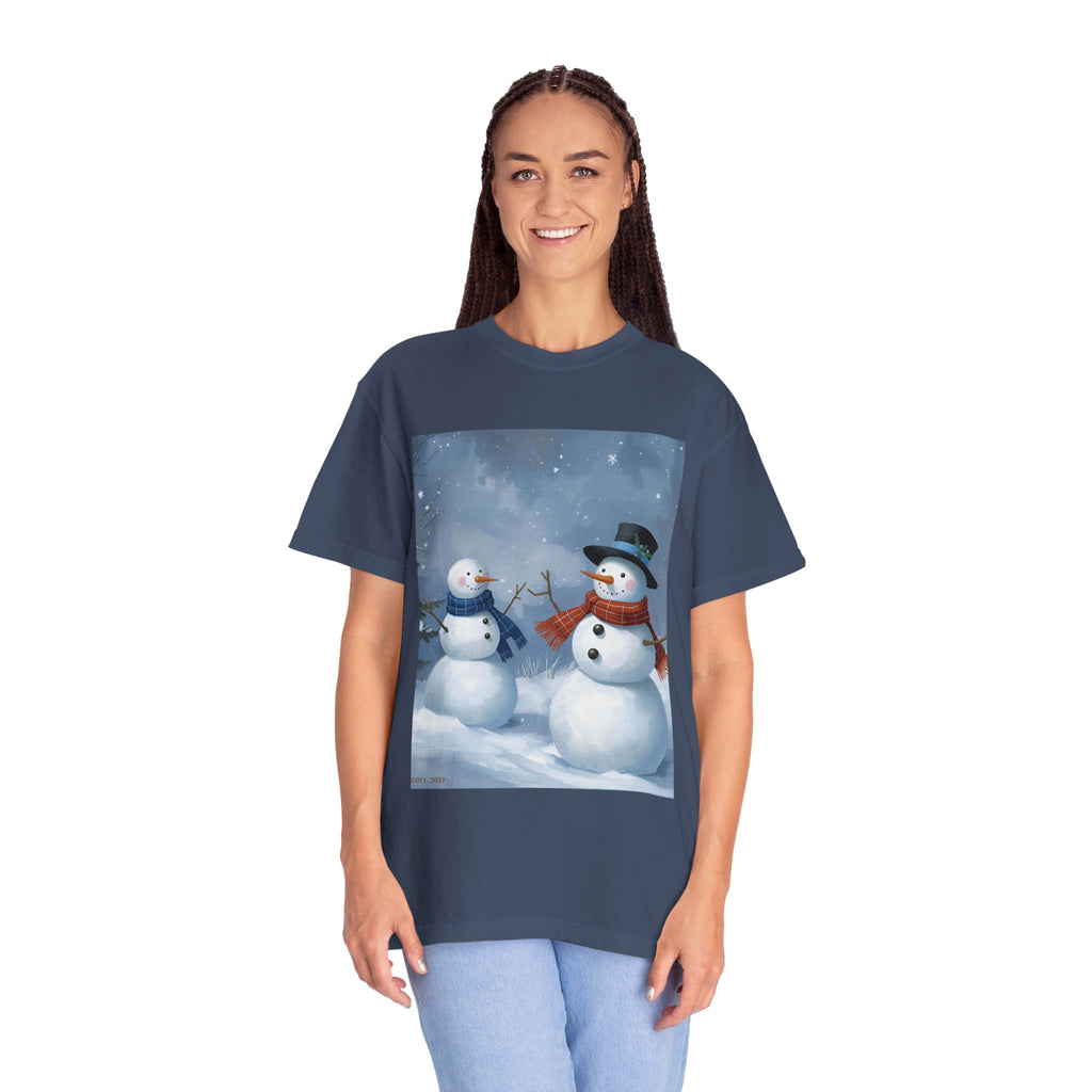 Christmas Snowman Family T-Shirt, Unisex Graphic Tee, Holiday Gift, Winter Apparel, Cozy Casual Wear, Christmas T-Shirt