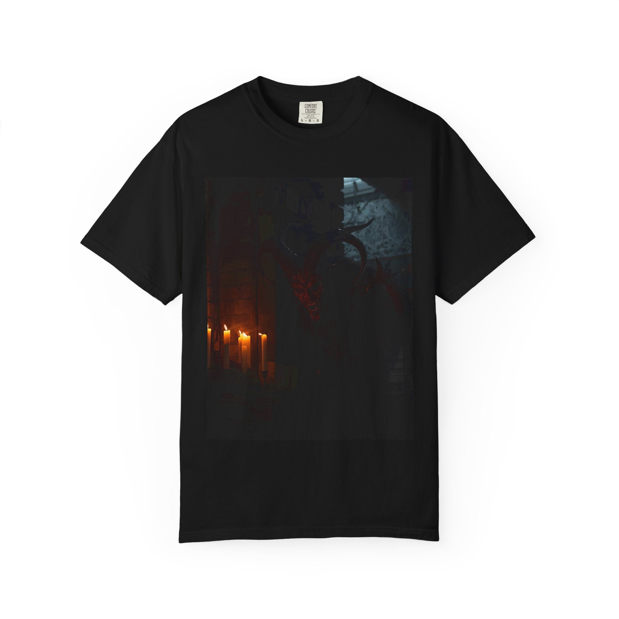 Spooky Halloween Pumpkin Shadow Unisex Garment-Dyed T-shirt