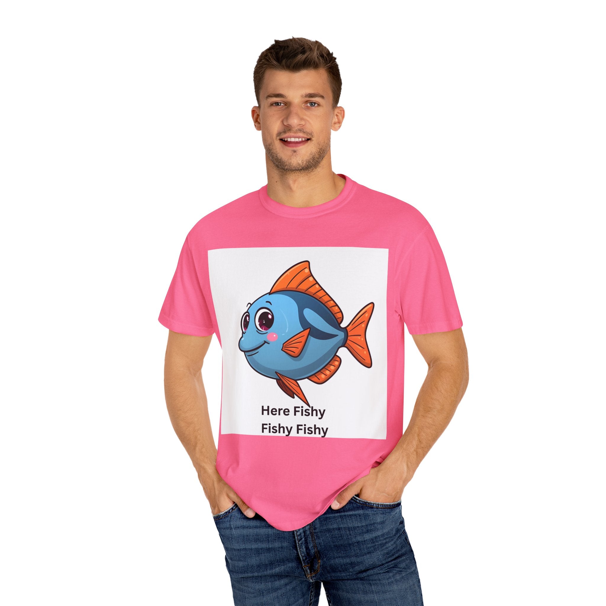 Here Fishy Fishy Fishy Unisex Garment-Dyed T-shirt