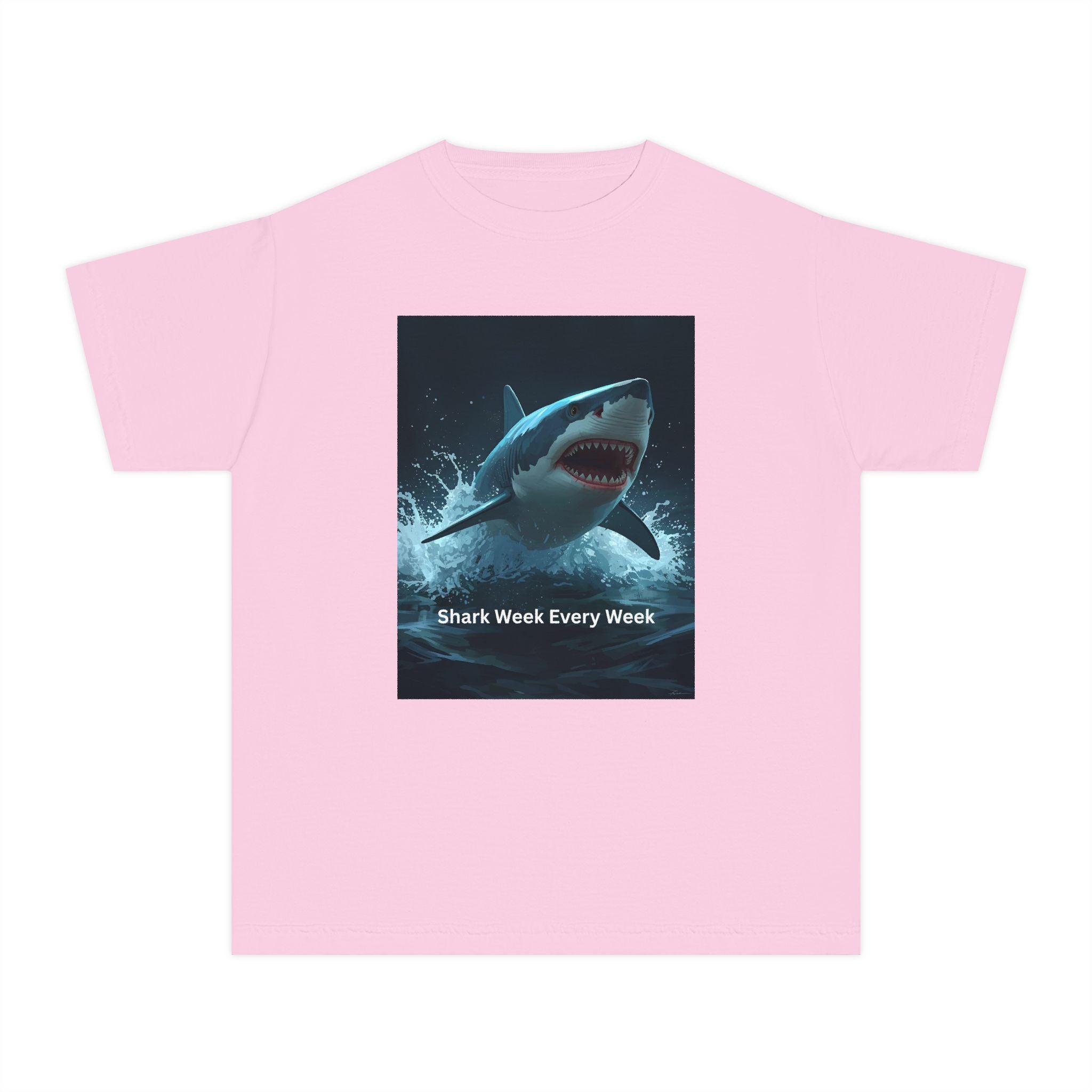 Shark Week Youth Tee, Fun Shark Graphic Shirt, Kids Summer Apparel, Ocean Lover Gift, Beach Party Clothing