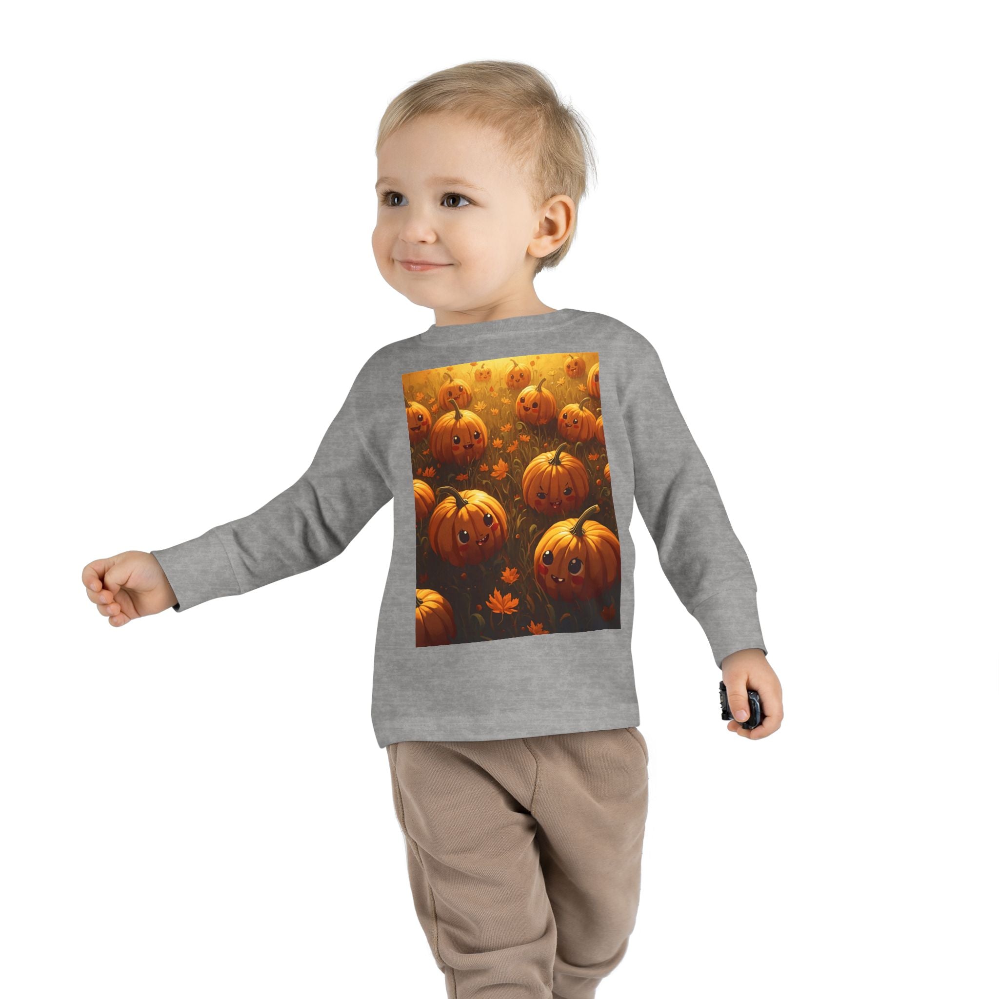 Halloween Pumpkin Toddler Long Sleeve Tee, Cute Fall Shirt, Kids Halloween Costume, Pumpkin Patch, Toddler Gift, Holiday Apparel
