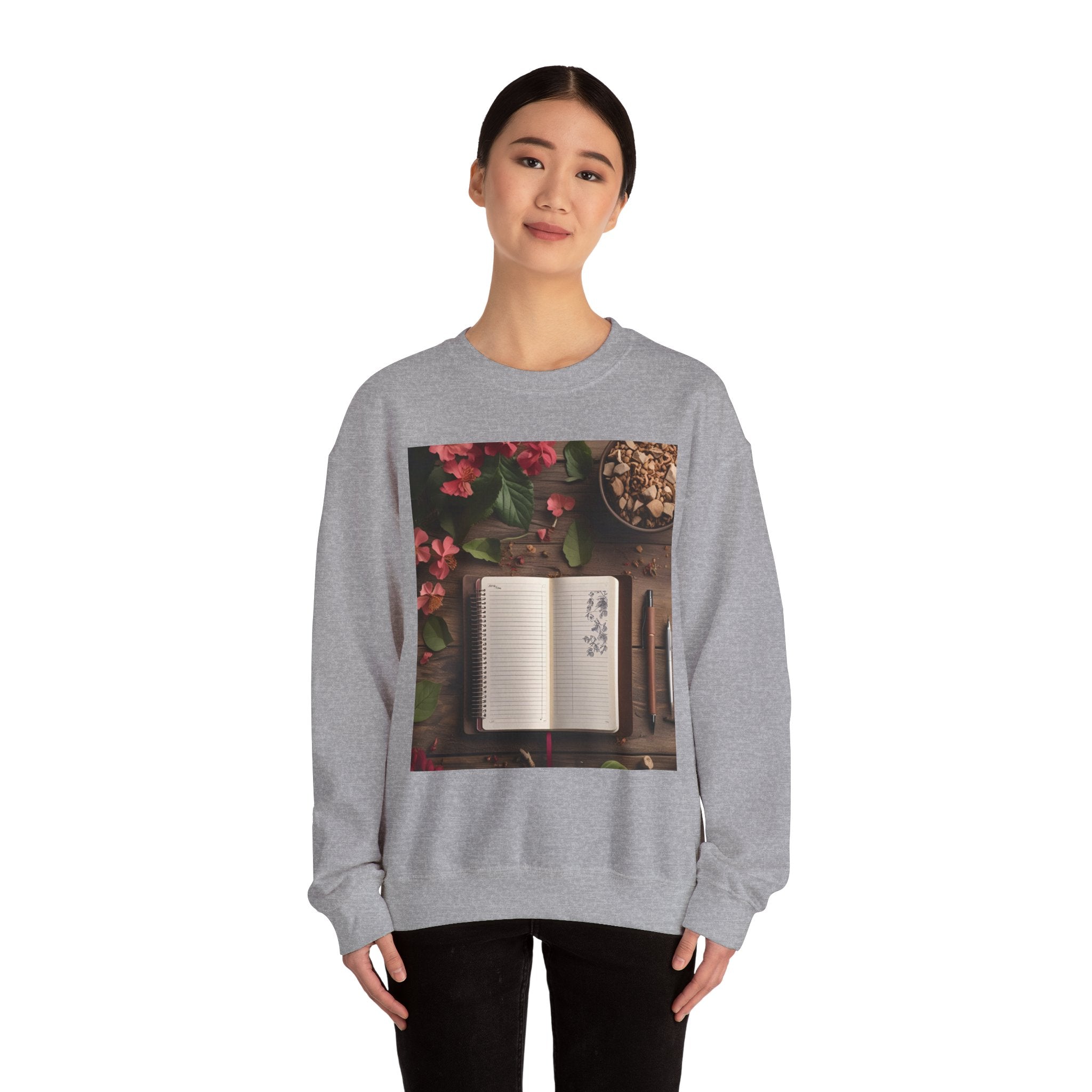 Floral Inspirational Sweatshirt | Cozy Crewneck for Writers, Nature Lovers, Journal Enthusiasts, Perfect Gift for Friends