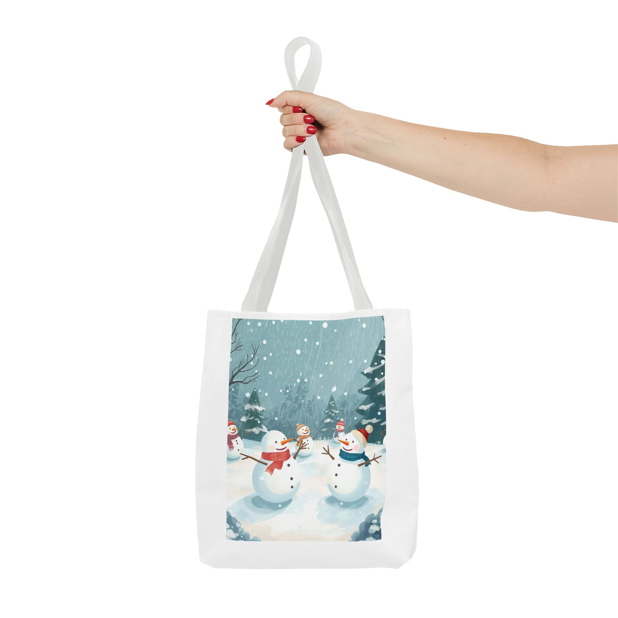 Christmas Winter Wonderland Tote Bag, Snowman Design, Holiday Shopping Bag, Christmas Gift, Reusable Eco Bag, Festive Accessory