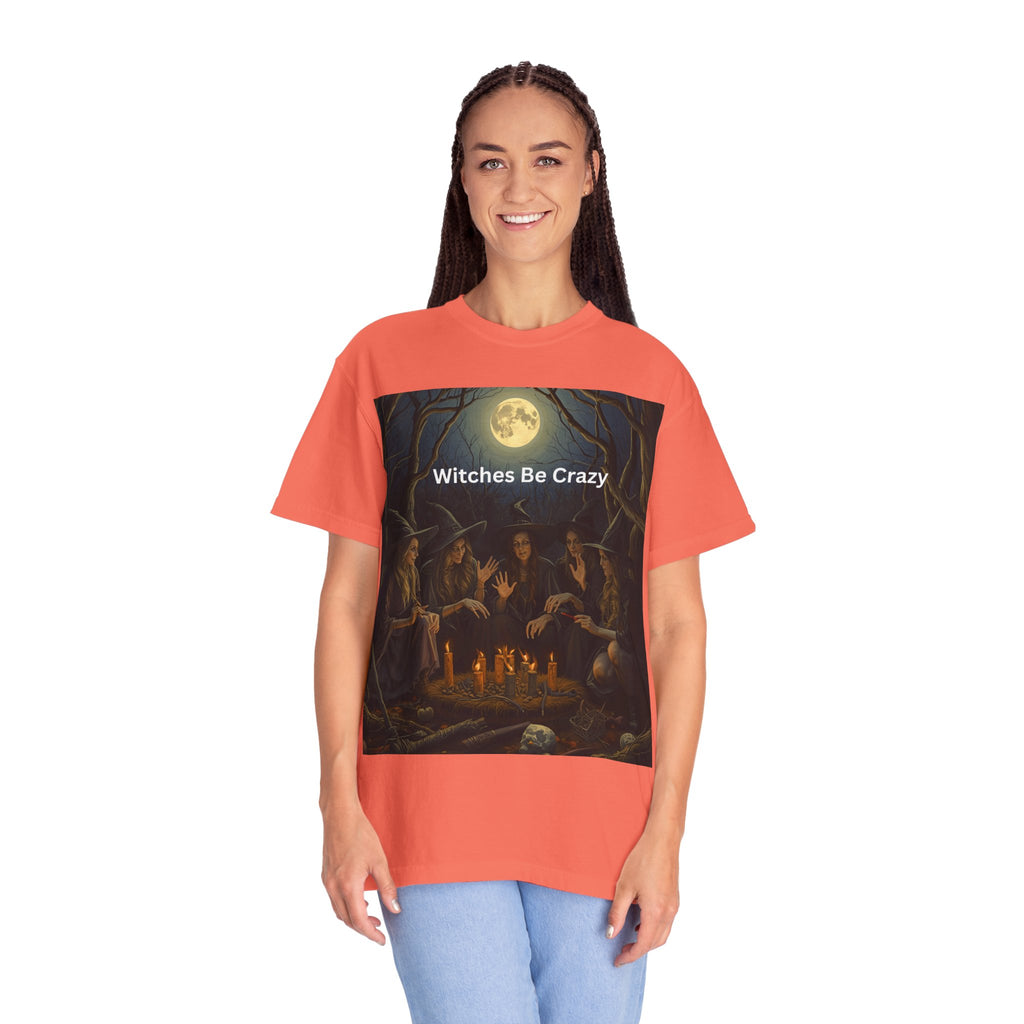 Spooky Halloween Witches Be Crazy T-Shirt, Unisex Witch T-shirt, Spooky Halloween Tee, Casual Graphic Shirt, Perfect for Witches, Gift for Witch Friends