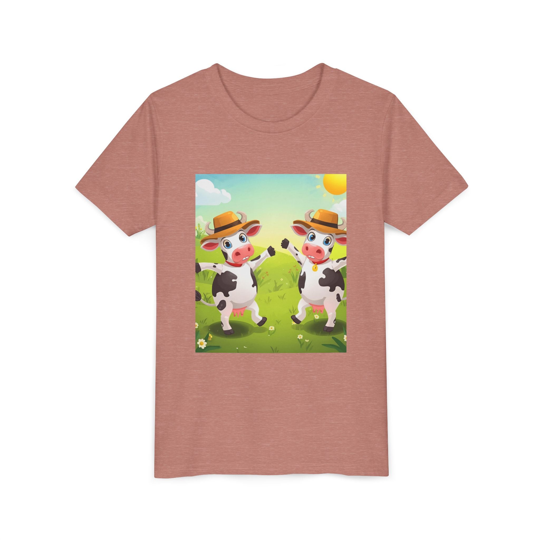 Cute Cow Fun Farm Youth Short Sleeve Tee