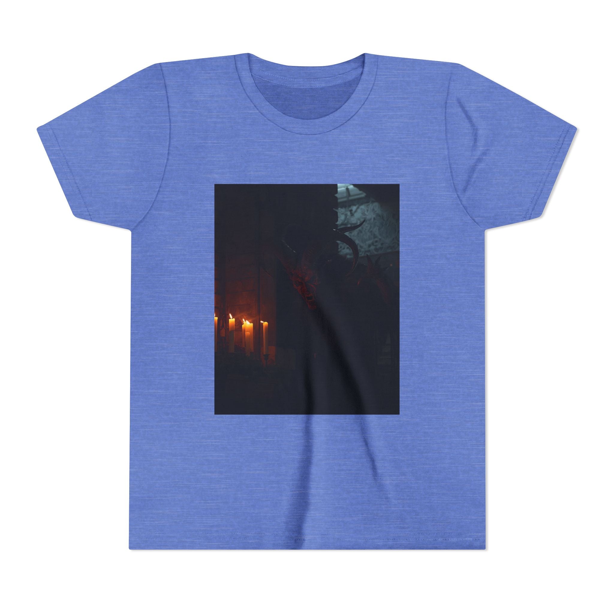 Spooky Halloween Pumpkin Shadow Youth Short Sleeve Tee