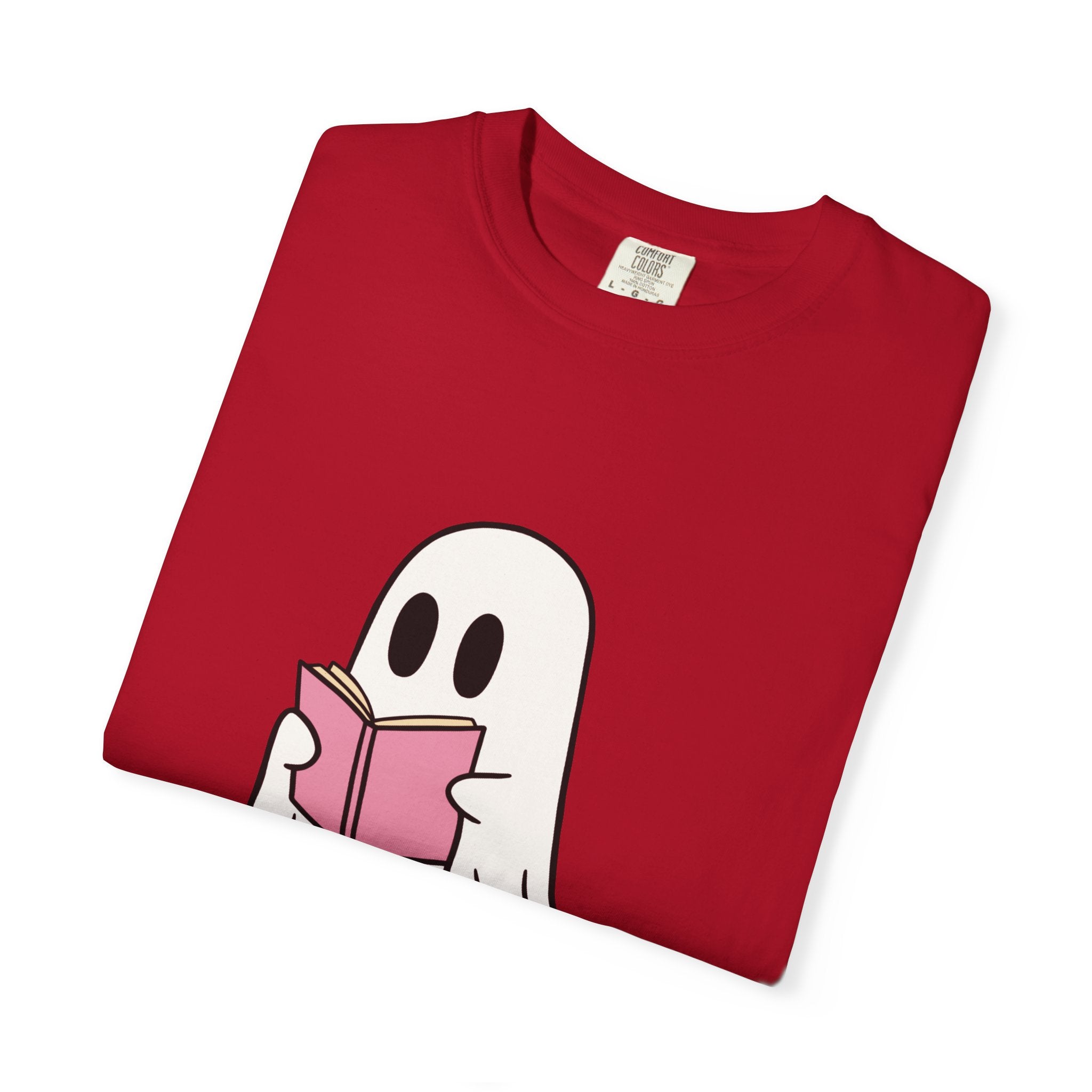 Spooky Ghost Reading T-Shirt | Unisex Halloween Tee, Cute Horror Gift, Cozy Casual Wear, Literary Costume Party, Ghost Lover Shirt