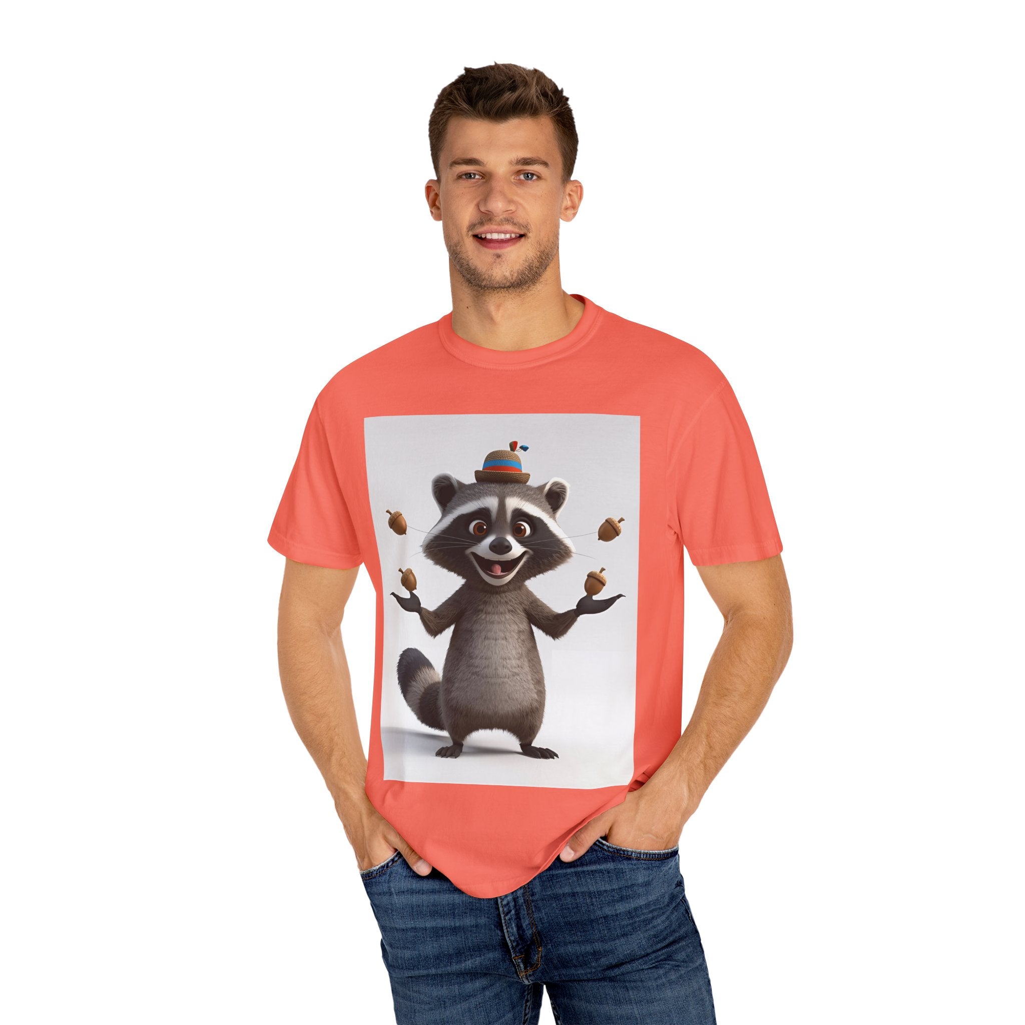 Whimsical Raccoon T-Shirt, Unisex Graphic Tee, Cute Animal Shirt, Fun Gift for Kids and Adults, Quirky Nature Lover Apparel, Party Wear