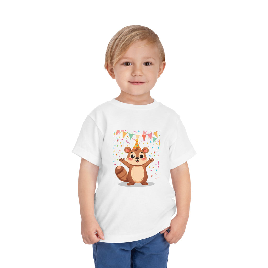 Party Animal With Squirl Toddler Short Sleeve Tee