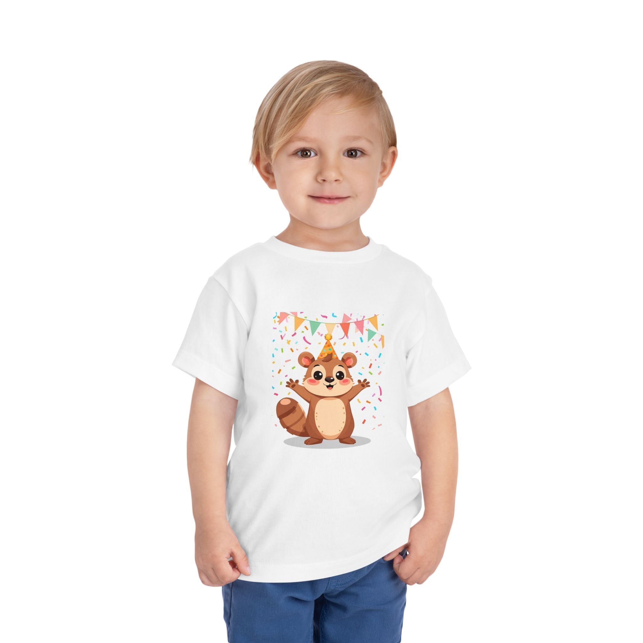 Party Animal With Squirl Toddler Short Sleeve Tee