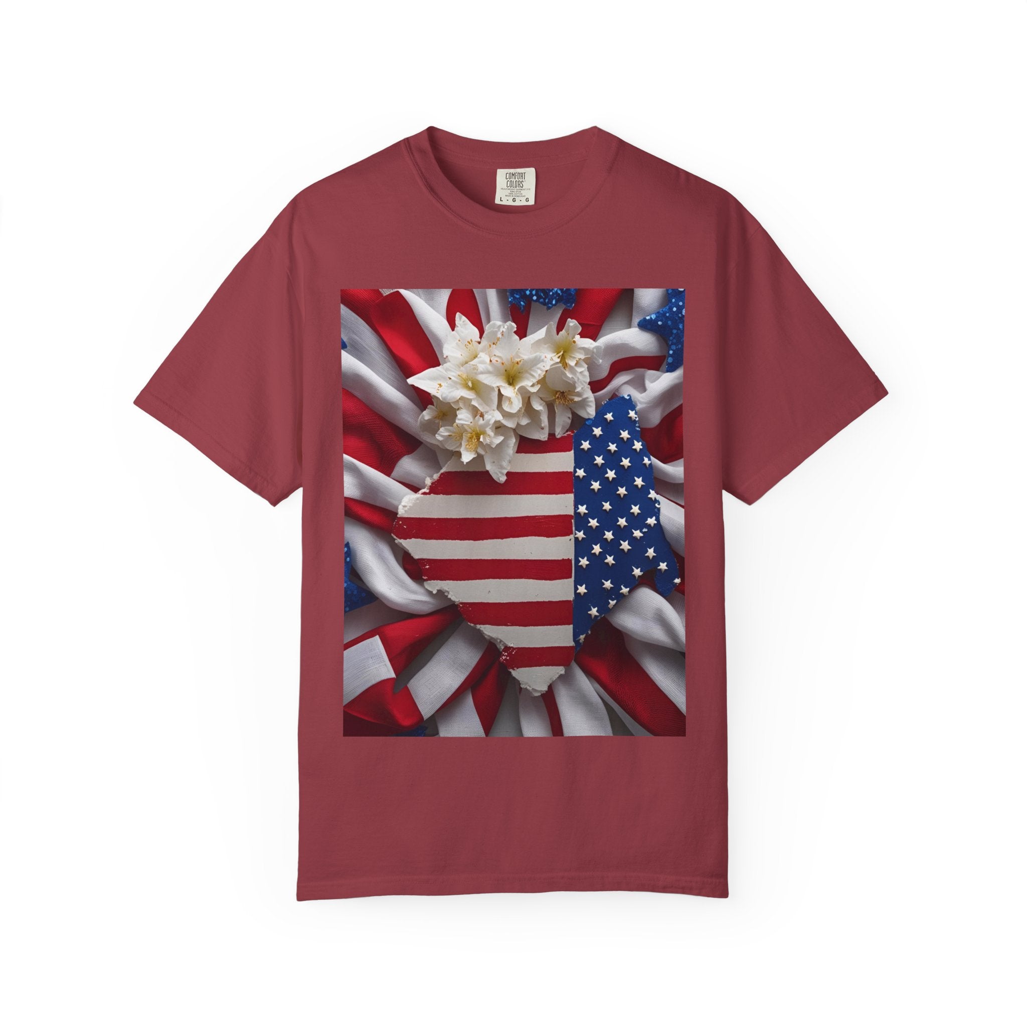 Patriotic Heart T-shirt for Festive Celebrations, 4th of July Apparel, Unisex Graphic Tee, American Pride Shirt, Independence Day Gift