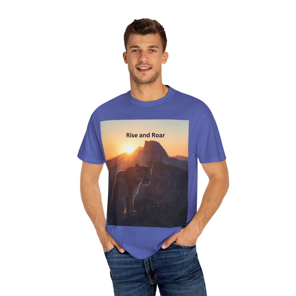Rise And Roar Sunrise Mountain Lion T-Shirt, Rise and Roar Tee, Unisex Cotton Shirt, Graphic Tee for Nature Lovers, Adventure Apparel, Gifts for [...]