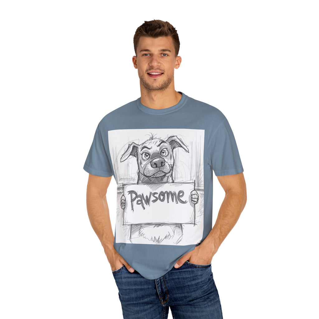Pawsome Dog Lover T-shirt - Unisex Garment-Dyed Tee, Pet Owner Gift, Animal Lover Apparel, Funny Dog Shirt, Casual Wear