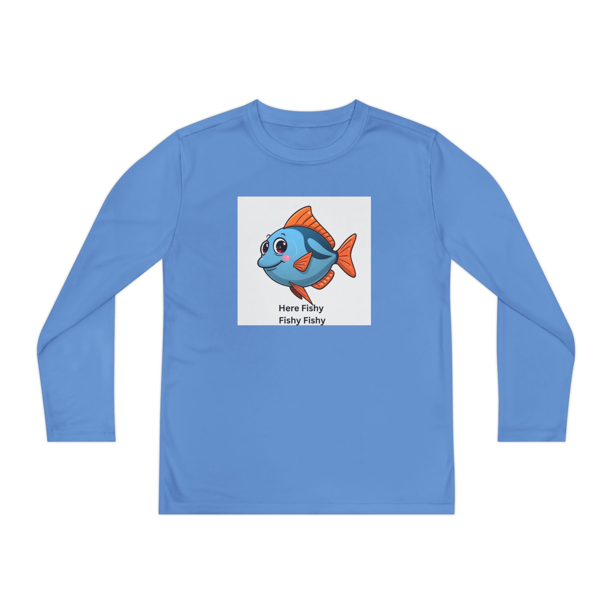Here Fishy Fishy Fishy Youth Long Sleeve Competitor Tee