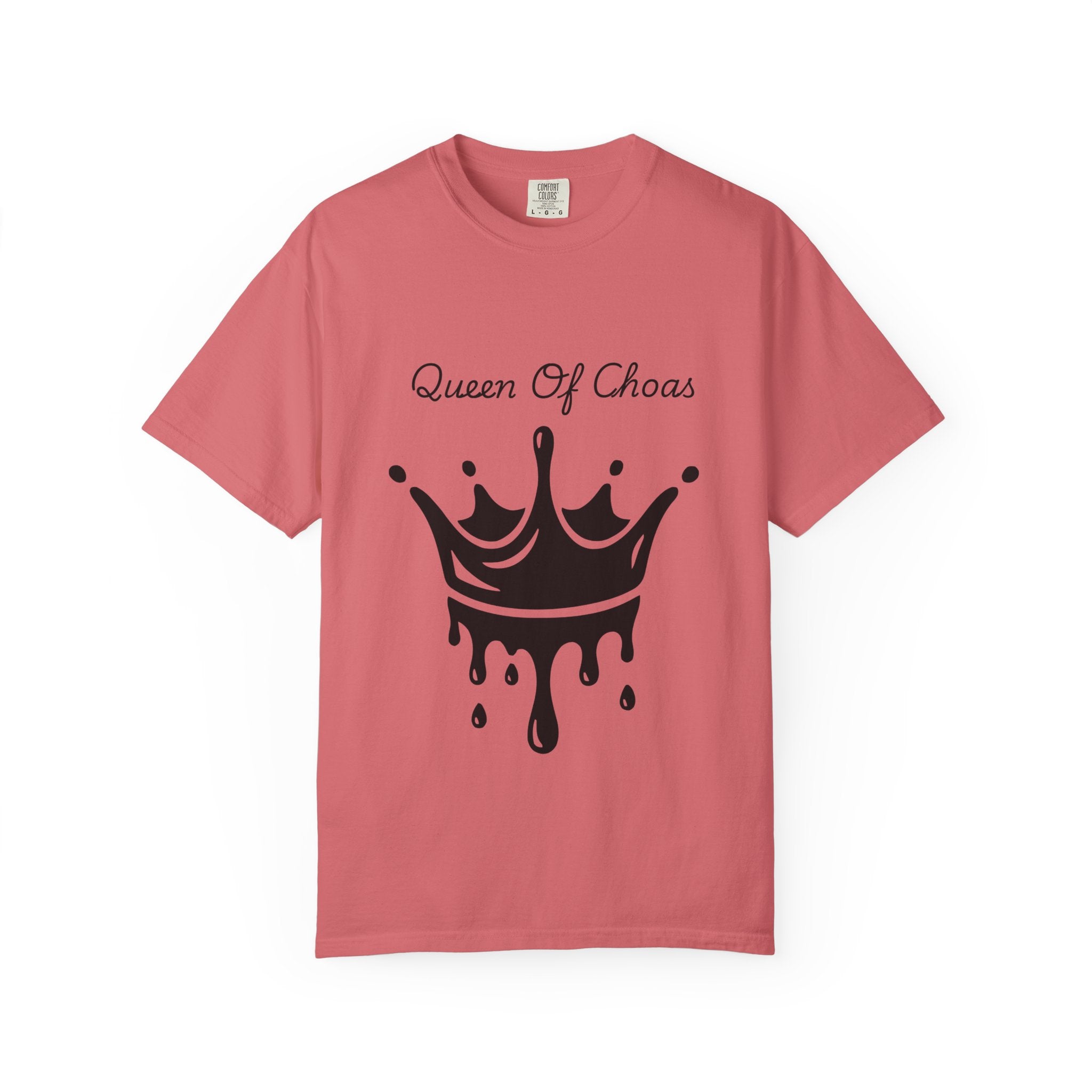 Queen of Chaos T-Shirt, Unisex Garment-Dyed Tee, Fun Casual Wear, Unique Gift Idea, Perfect for Celebrations