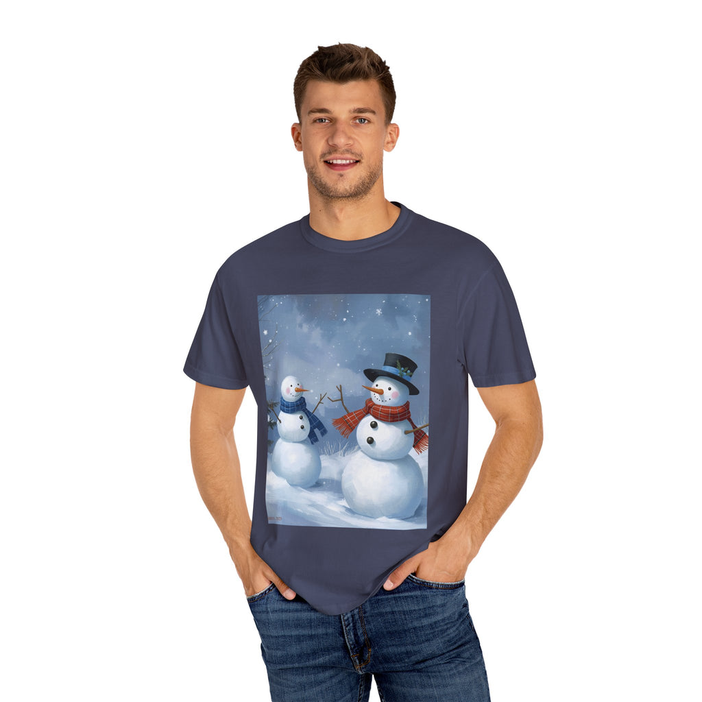 Christmas Snowman Family T-Shirt, Unisex Graphic Tee, Holiday Gift, Winter Apparel, Cozy Casual Wear, Christmas T-Shirt