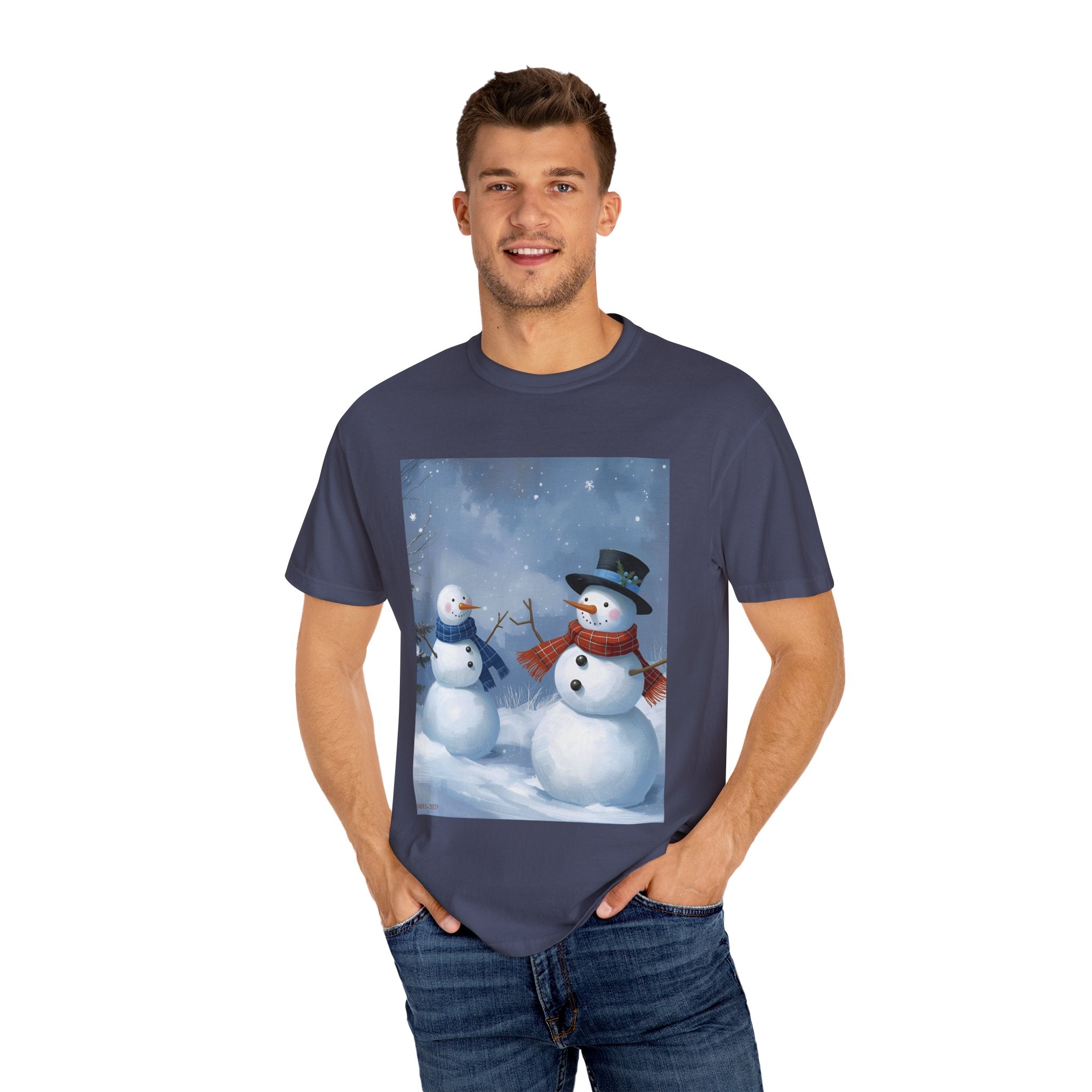 Christmas Snowman Family T-Shirt, Unisex Graphic Tee, Holiday Gift, Winter Apparel, Cozy Casual Wear, Christmas T-Shirt