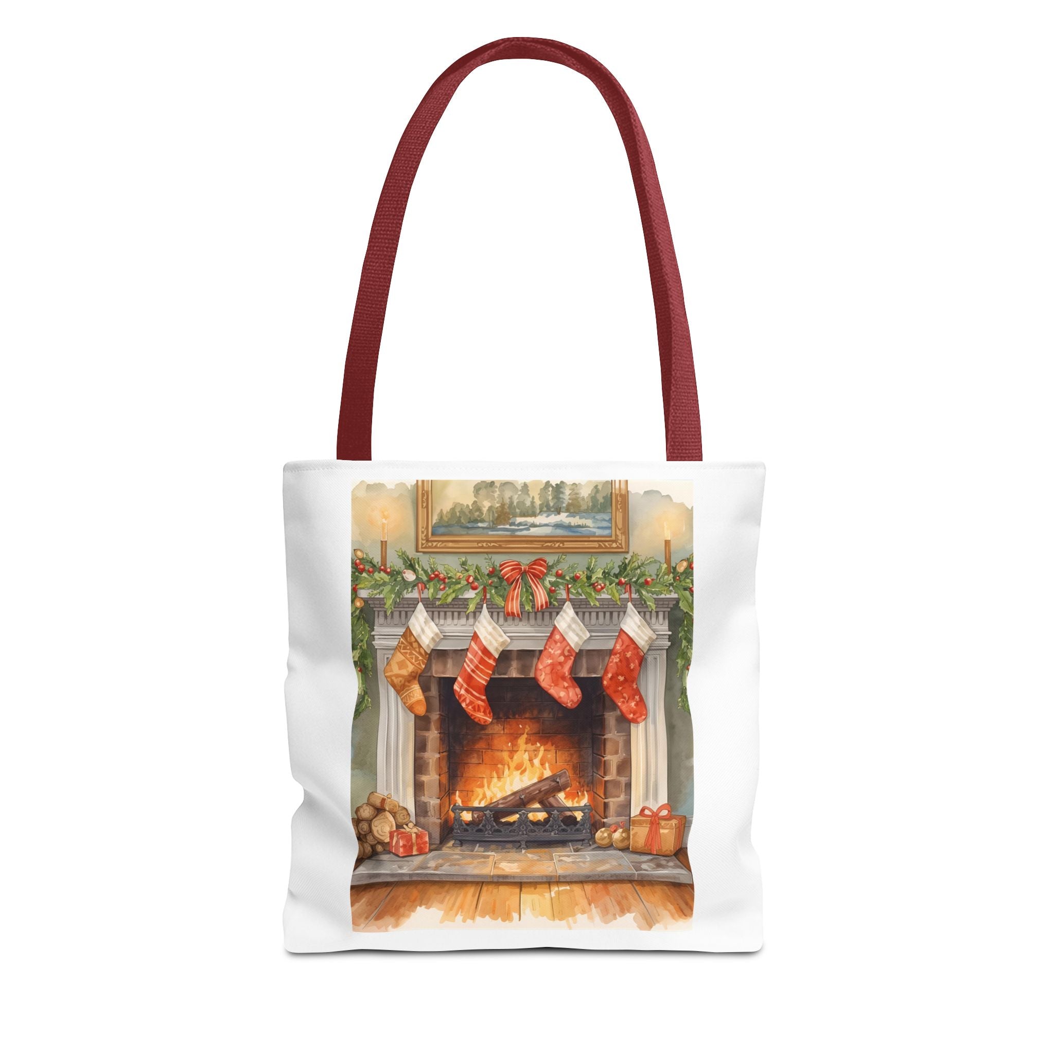 Christmas Stocking Fireplace Tote Bag (AOP)