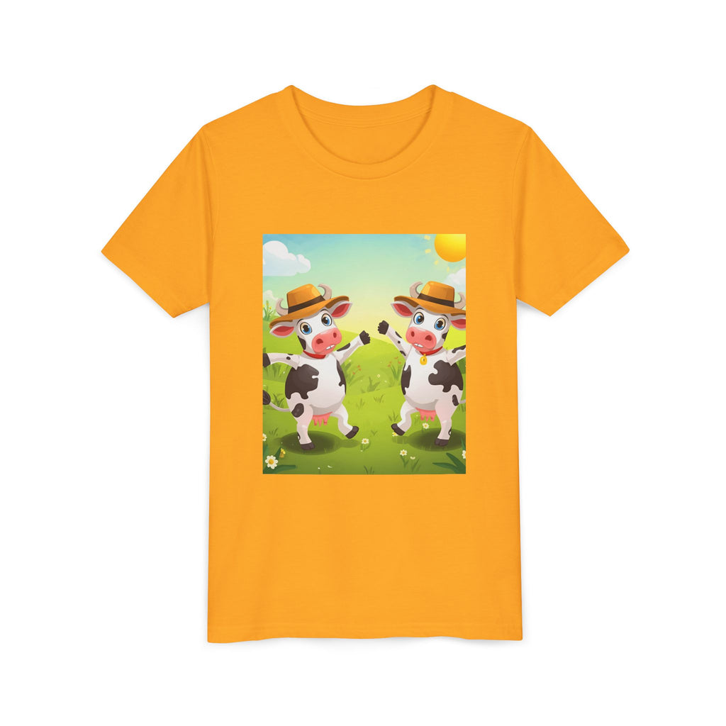 Cute Cow Fun Farm Youth Short Sleeve Tee