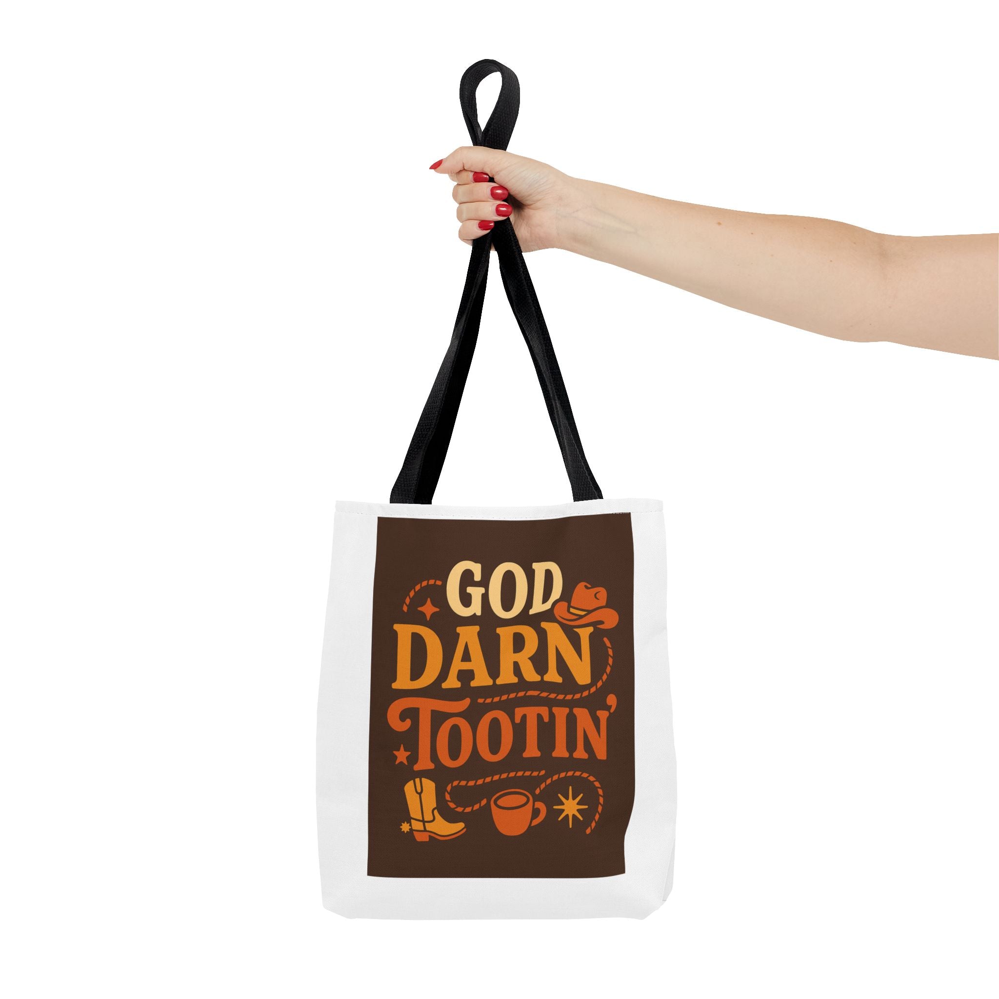Western-Themed Tote Bag with 'God Darn Tootin' Design, Cowgirl Tote, Funny Grocery Bag, Cowboy Gift, Unique Beach Bag, Tote for Festivals
