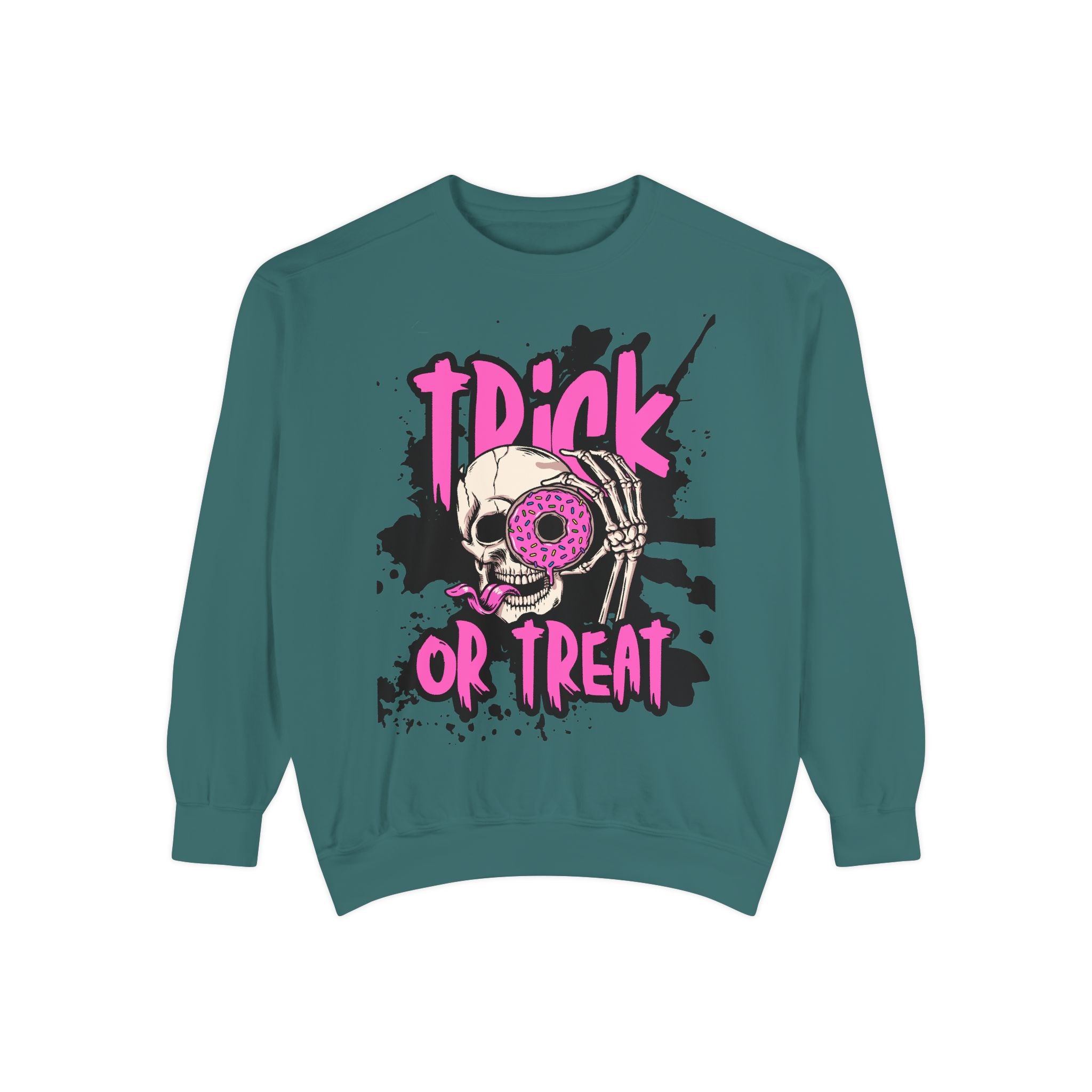 Trick or Treat Skull Unisex Garment-Dyed Sweatshirt