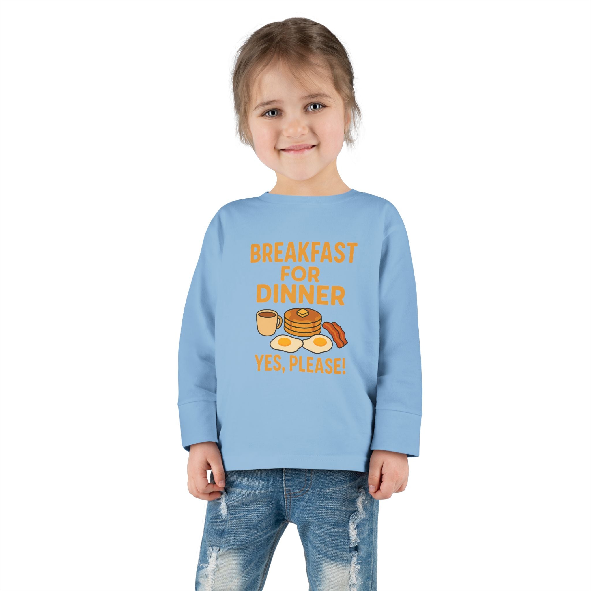 Breakfast For Dinner Toddler Long Sleeve Tee