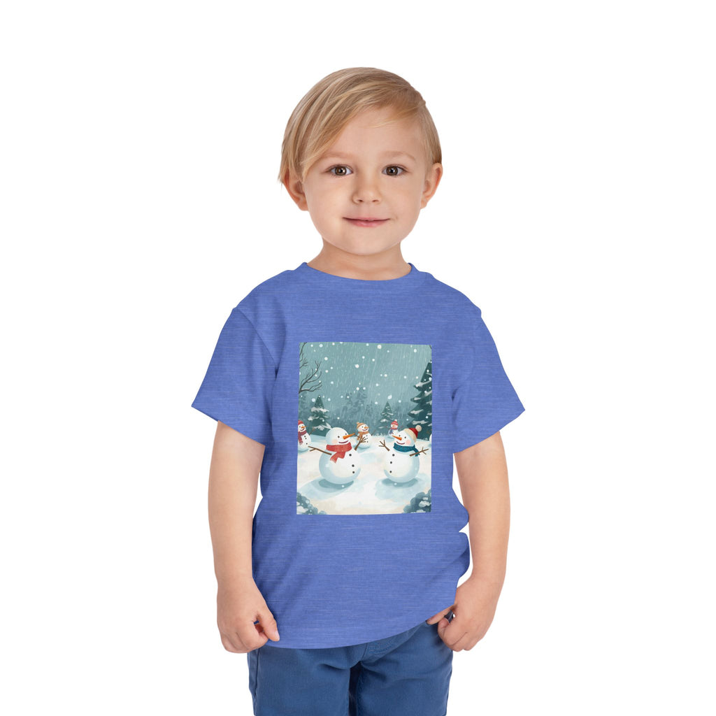 Festive Christmas Snowman Toddler Short Sleeve Tee