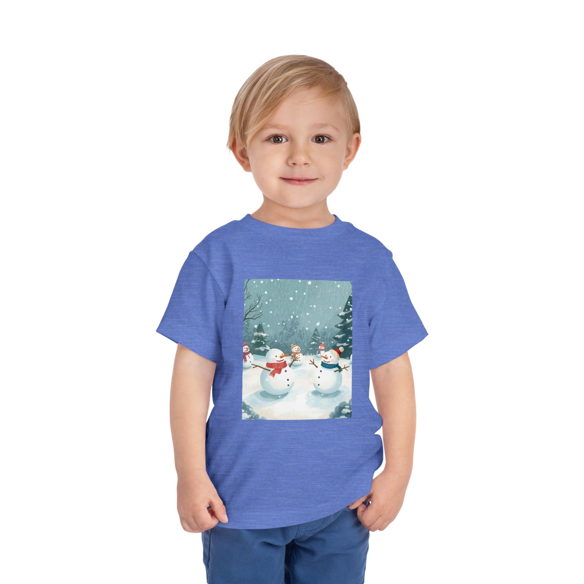 Festive Christmas Snowman Toddler Short Sleeve Tee