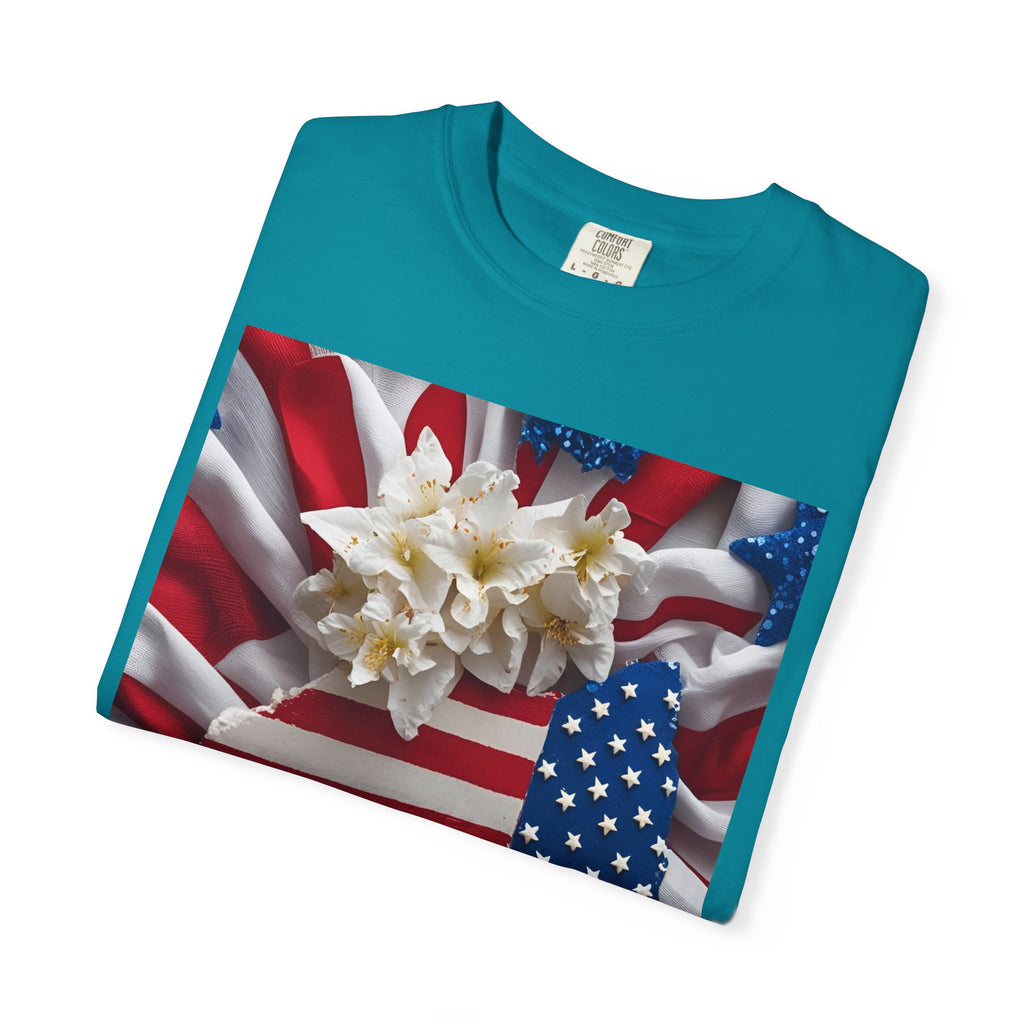 Patriotic Heart T-shirt for Festive Celebrations, 4th of July Apparel, Unisex Graphic Tee, American Pride Shirt, Independence Day Gift