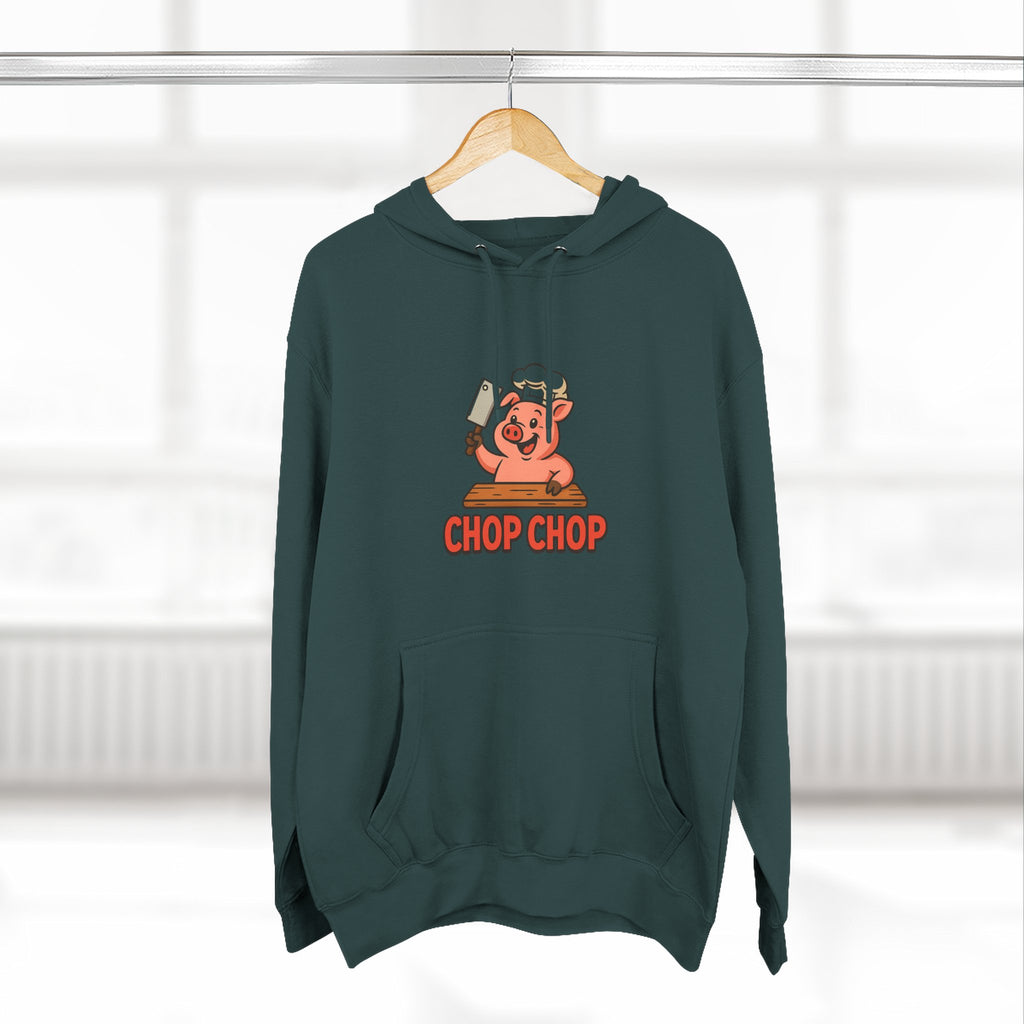 Cute Chef Pig Fleece Hoodie, Comfortable Fall Wear, Gift for Foodies, Kitchen Lovers, Funny Cooking Sweatshirt