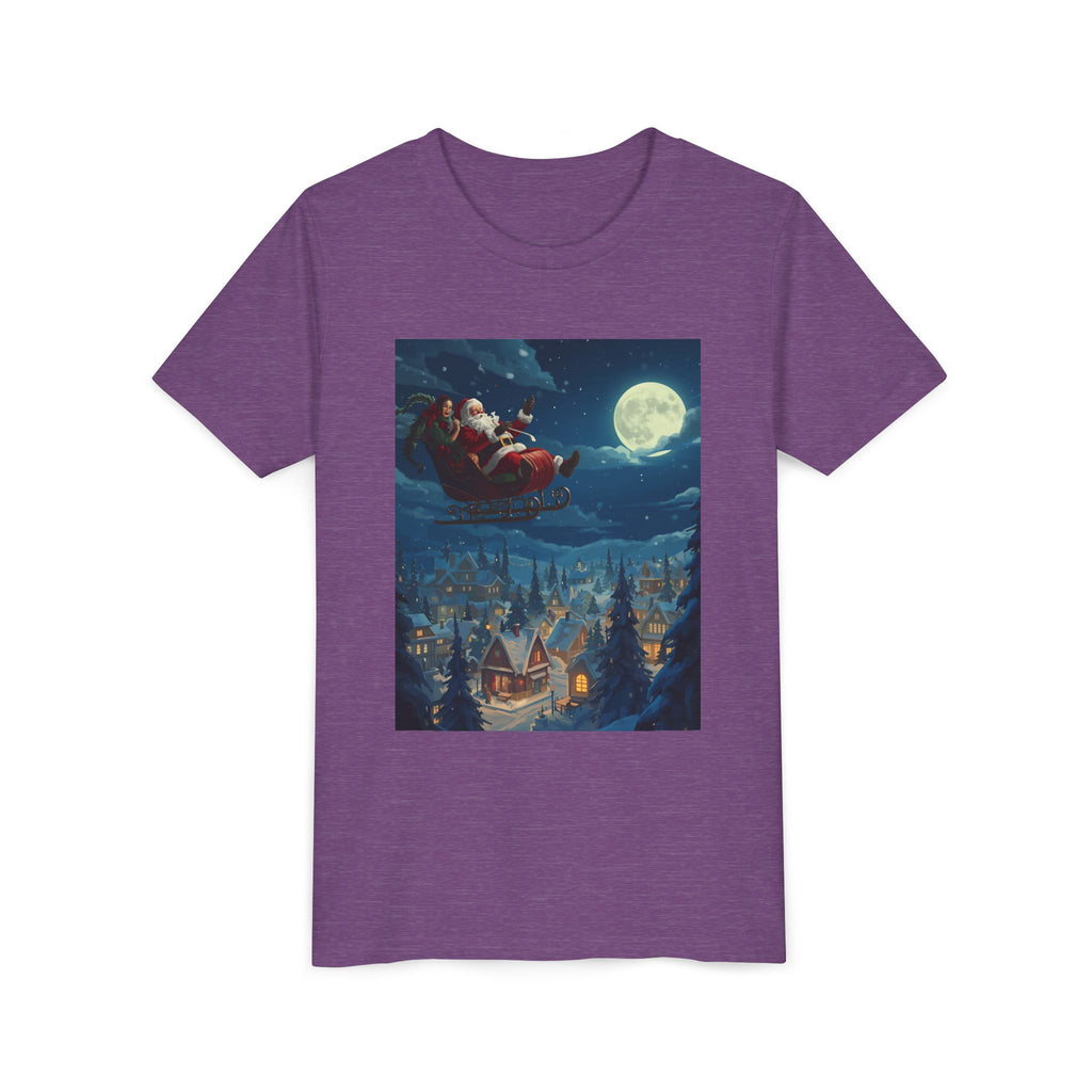 Christmas Santa Sleigh Youth Short Sleeve Tee