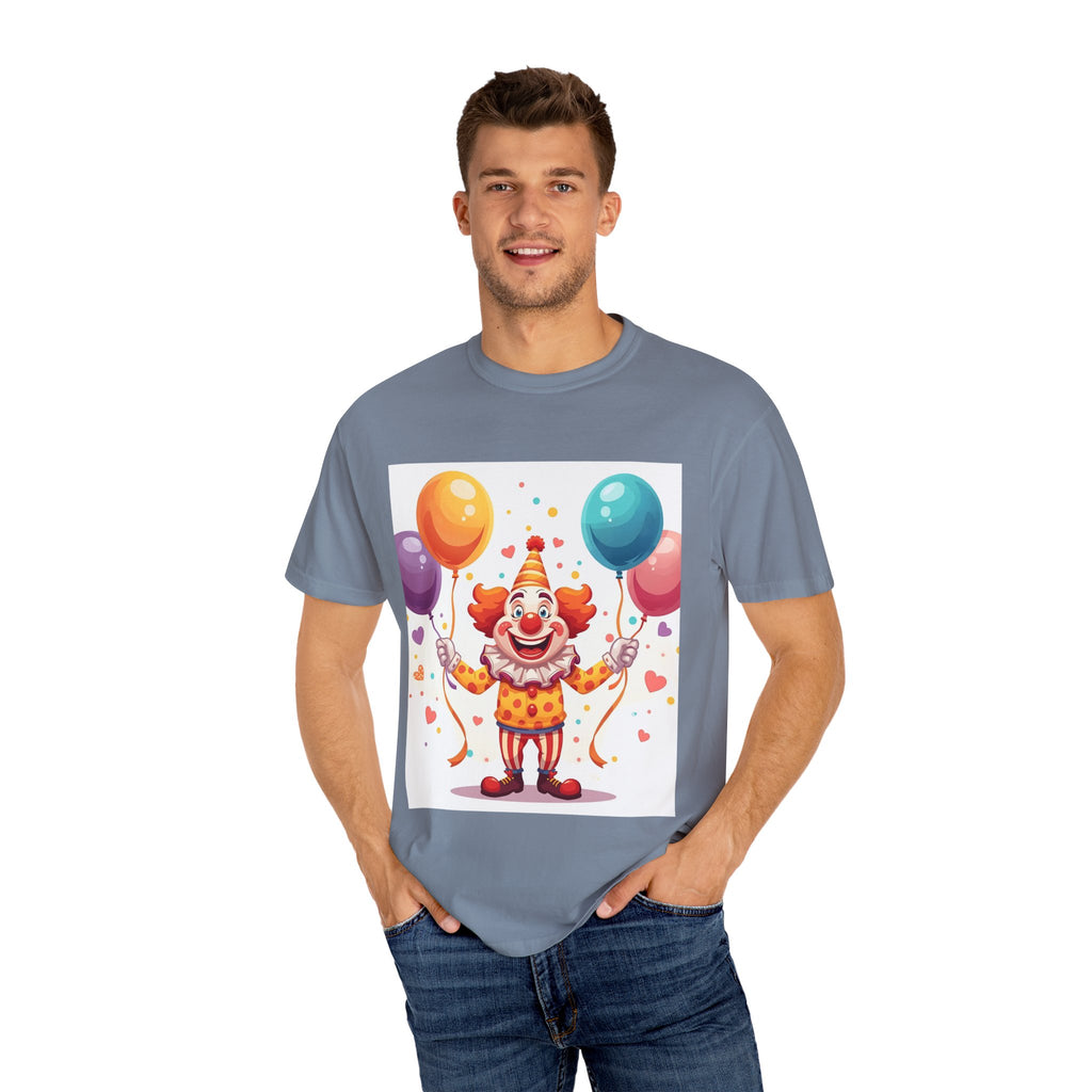 Colorful Clown Balloon T-Shirt, Fun Graphic Tee, Unisex party shirt, Circus themed apparel, Birthday gift for kids